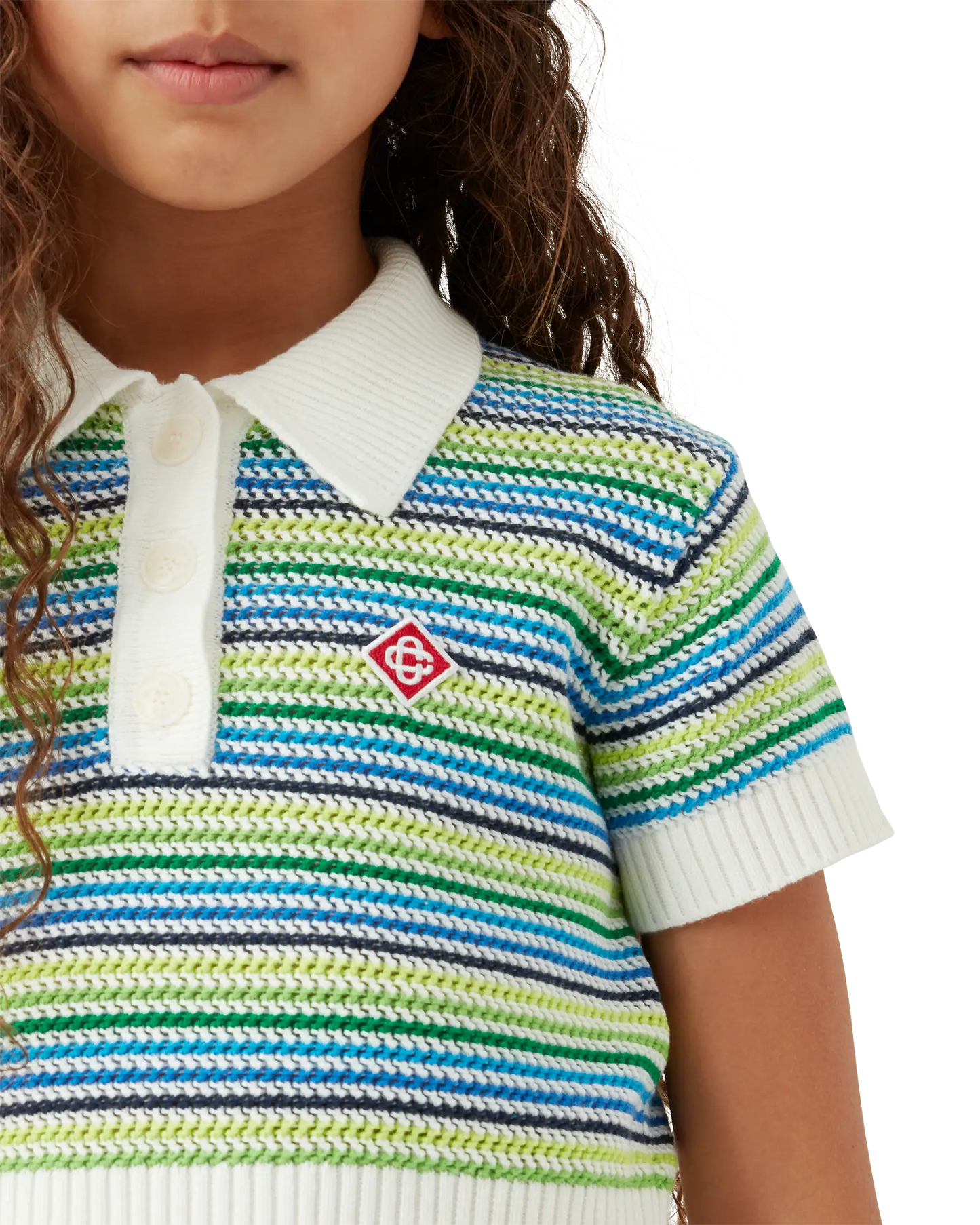 Children's Stripe Short Sleeve Crochet Top | Casablanca Paris | Image 5