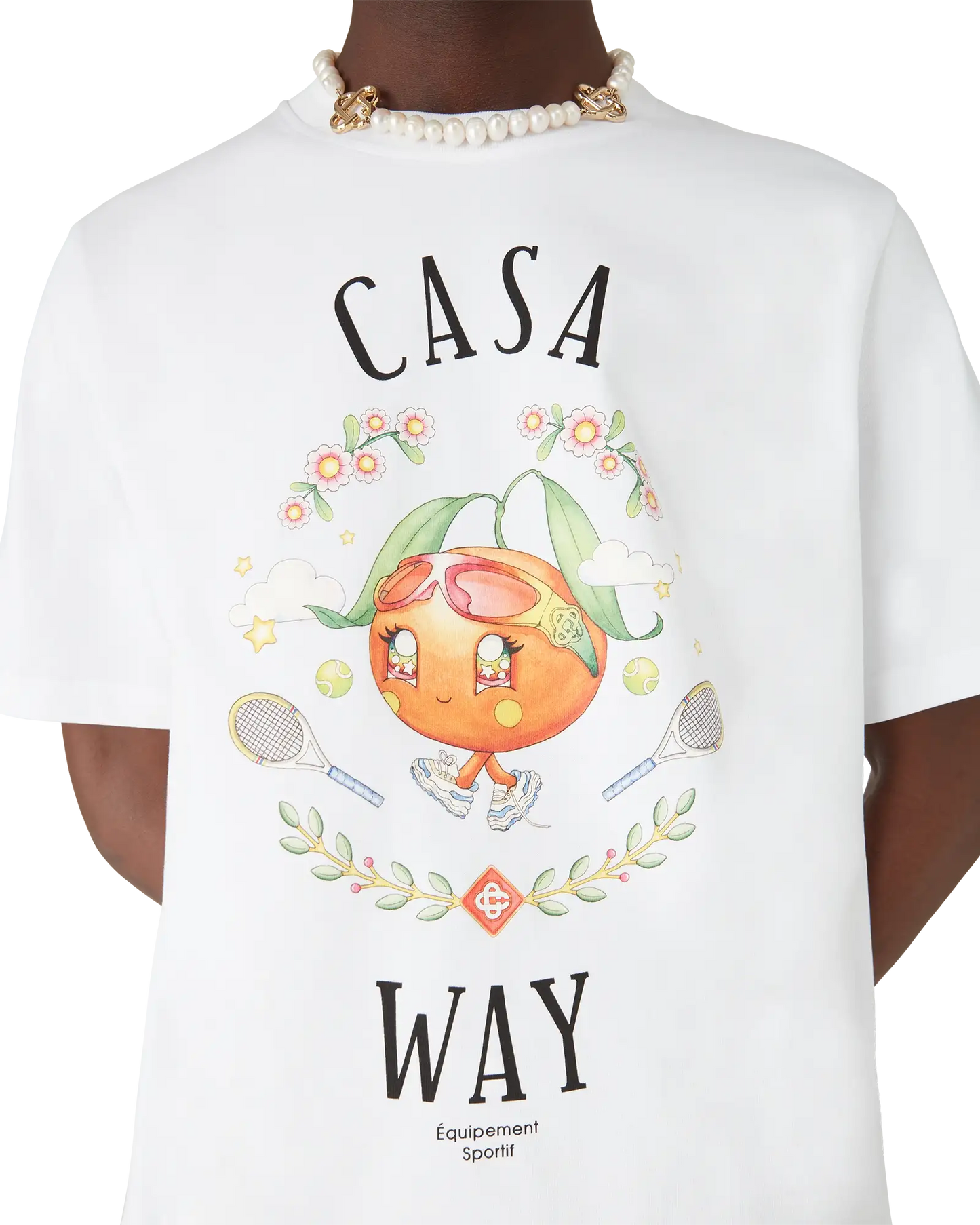 Casa Way Orange Mascot Short Sleeve T-Shirt | Casablanca Paris | Image 5
