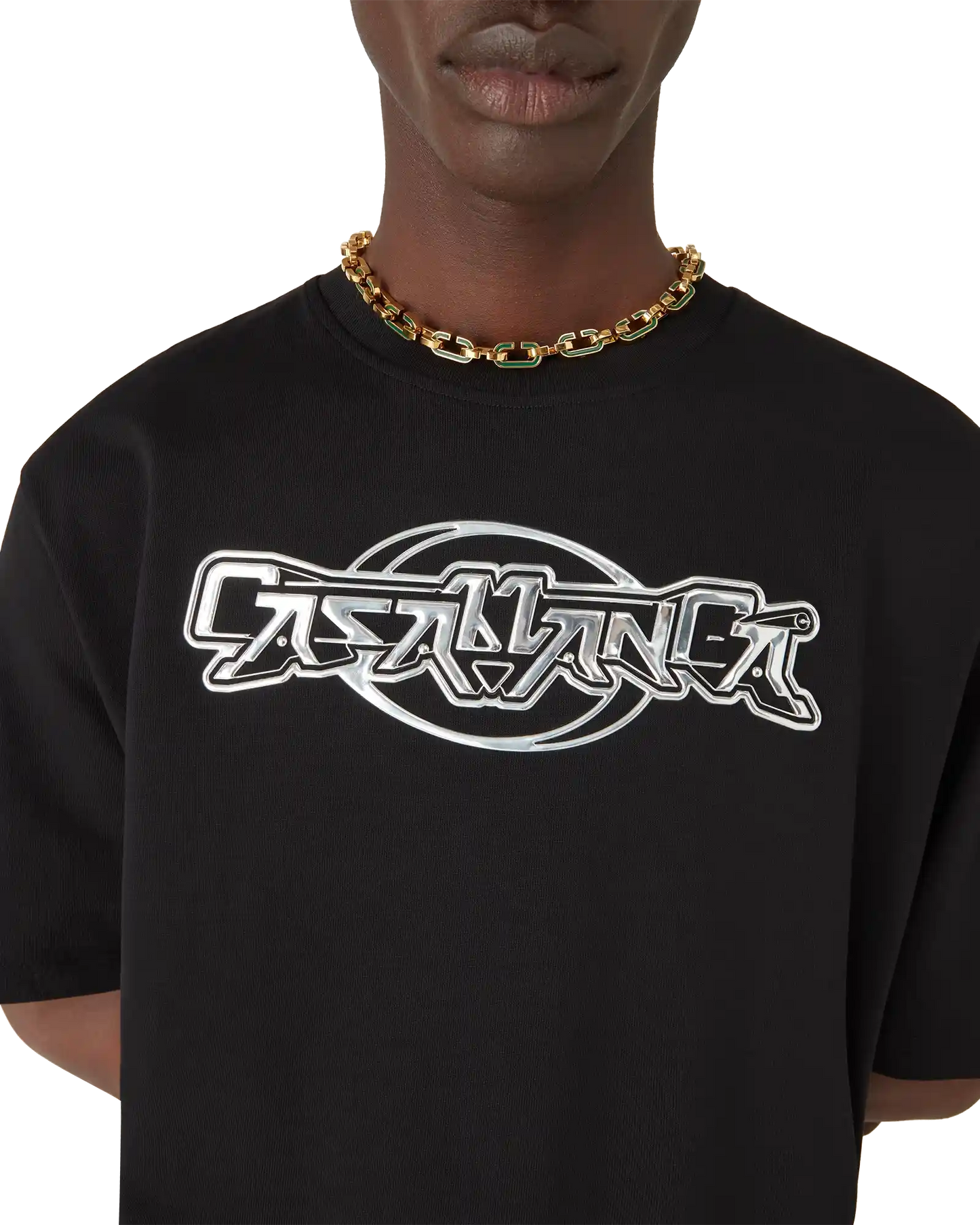 Casablanca Chrome Oversized Short Sleeve T-Shirt | Casablanca Paris | Image 5