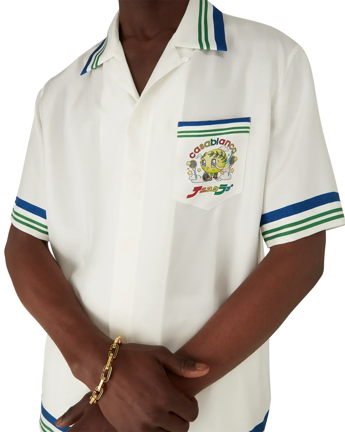 Tennis Mascot Short Sleeve Silk Twill Shirt | Casablanca Paris | Image 5
