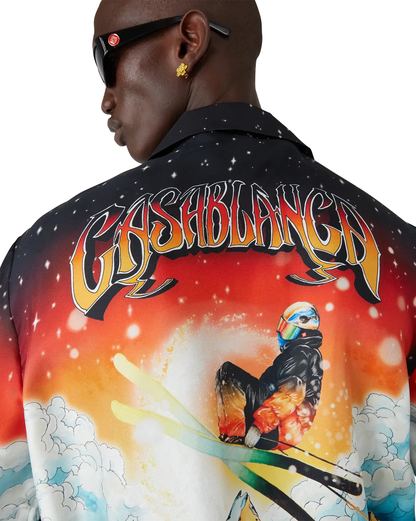 Ski Lake Long Sleeve Silk Twill Shirt | Casablanca Paris | Image 5