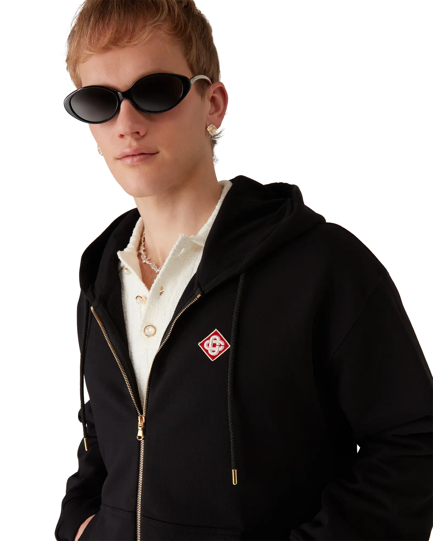 Diamond Logo Zip Hooded Sweatshirt | Casablanca Paris | Image 5