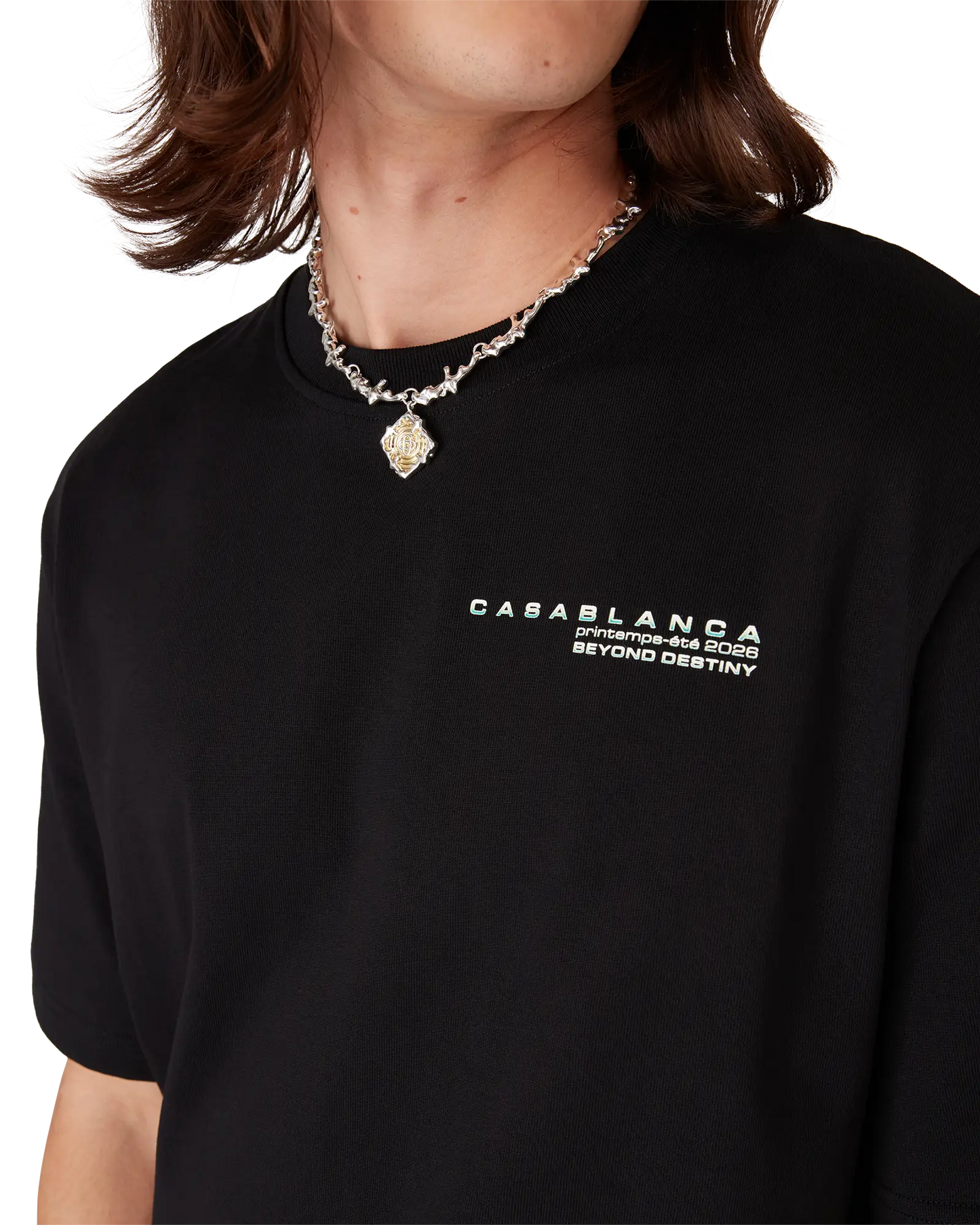 Glitch Orchid Oversized Short Sleeve T-Shirt | Casablanca Paris | Image 5