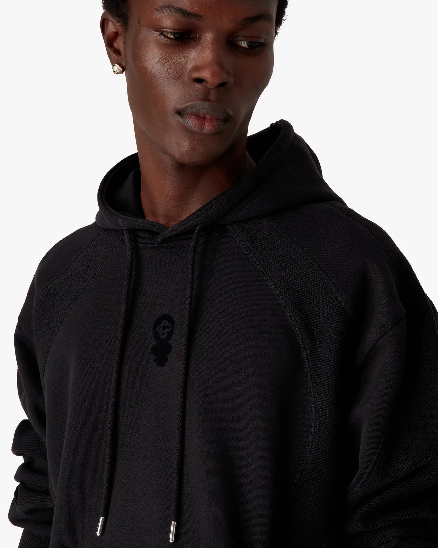 Black Squash Logo Flock Print Hooded Sweatshirt | Casablanca Paris | Image 5