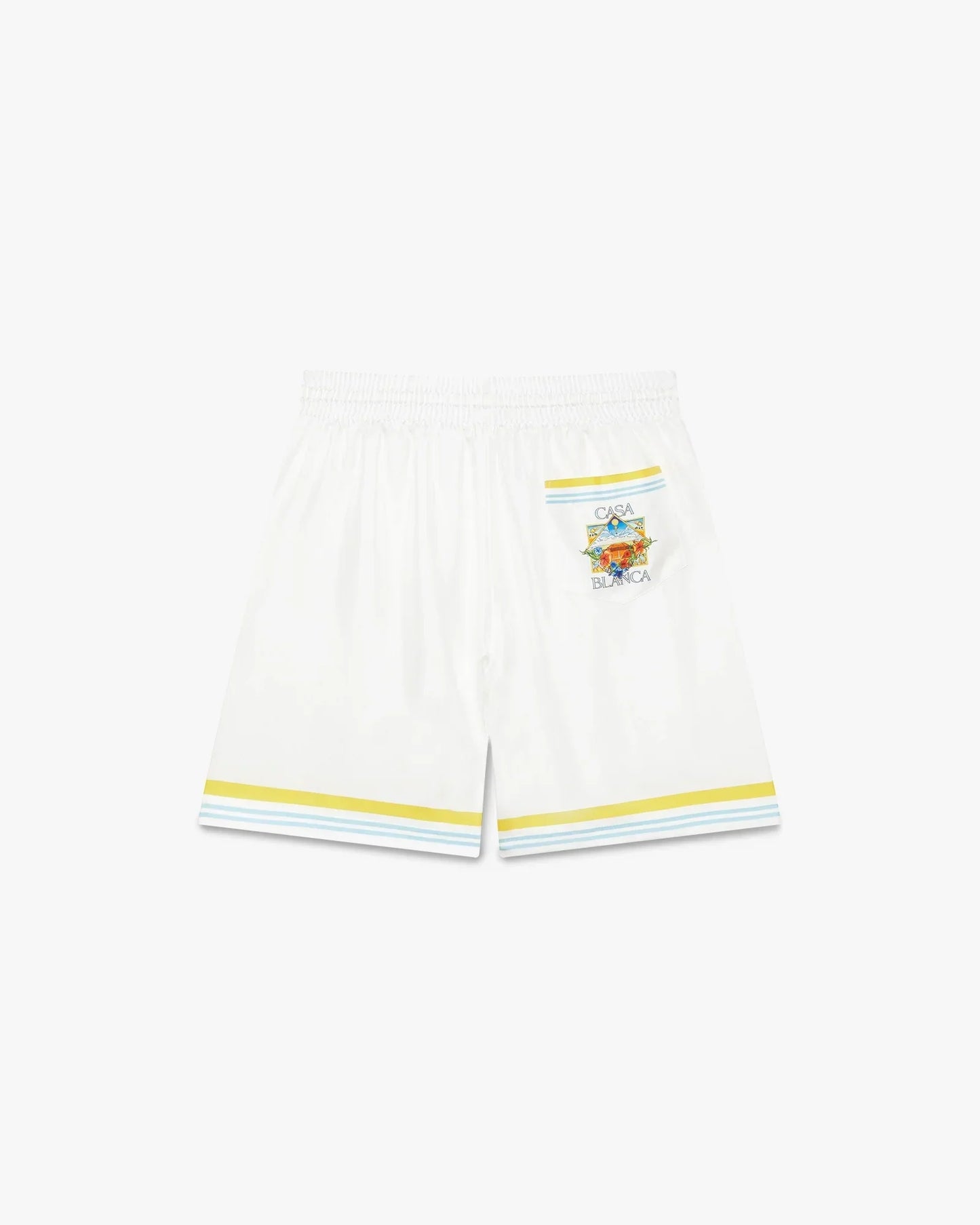 White Tennis Landscape Silk Shorts | Casablanca Paris | Image 6