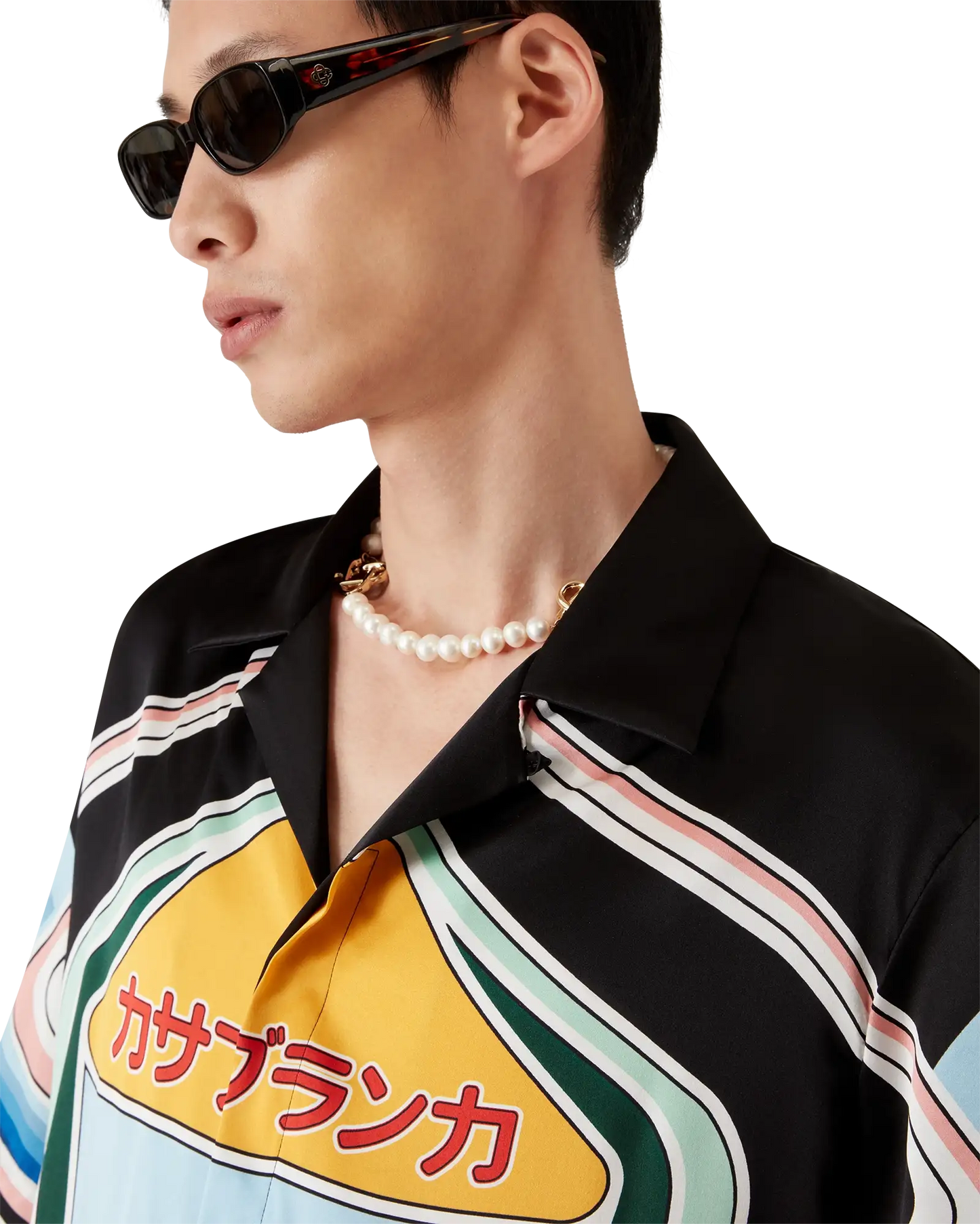 Graphic Mountain Short Sleeve Silk Shirt | Casablanca Paris | Image 5
