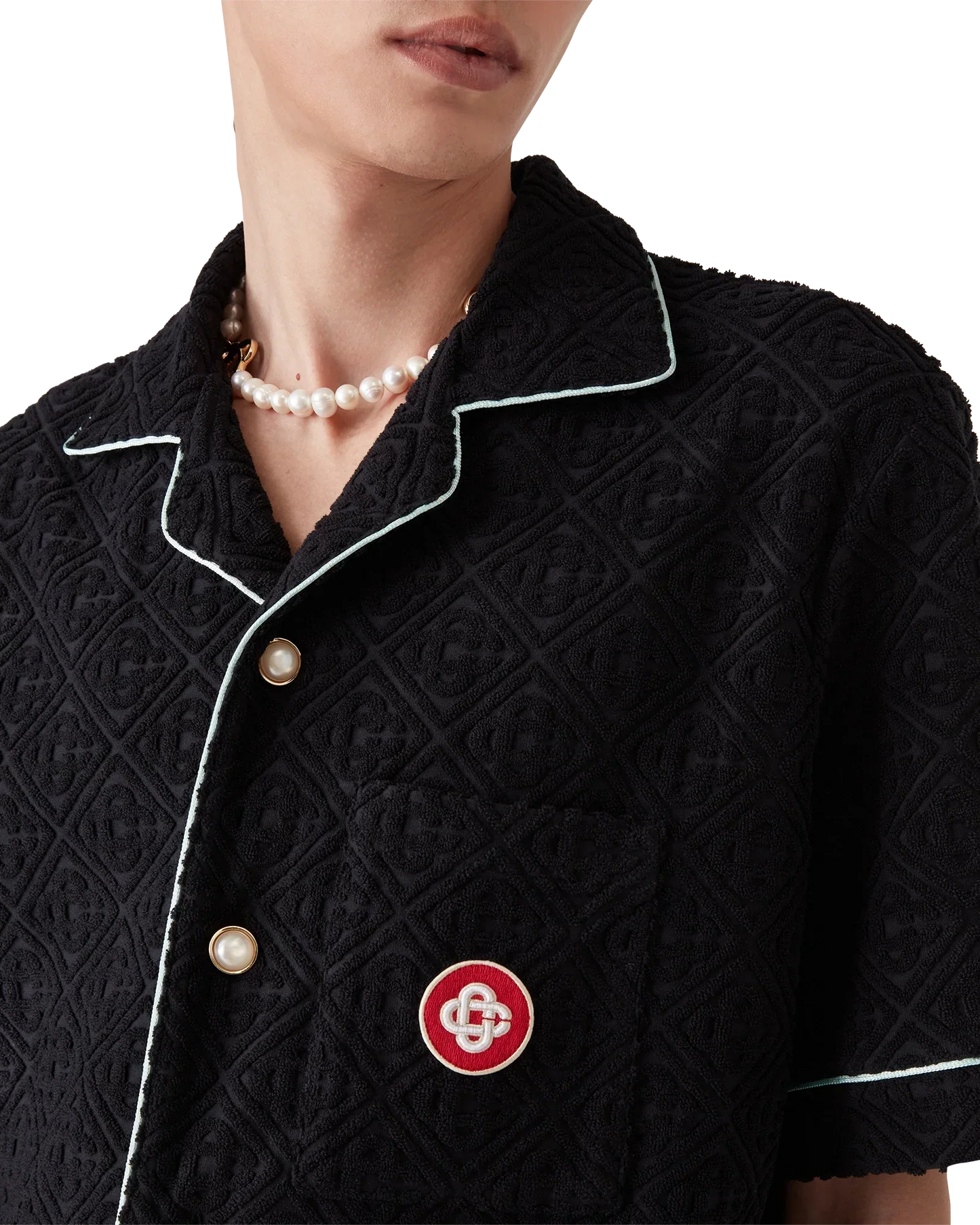 Monogram Jacquard Short Sleeve Towelling Shirt | Casablanca Paris | Image 5