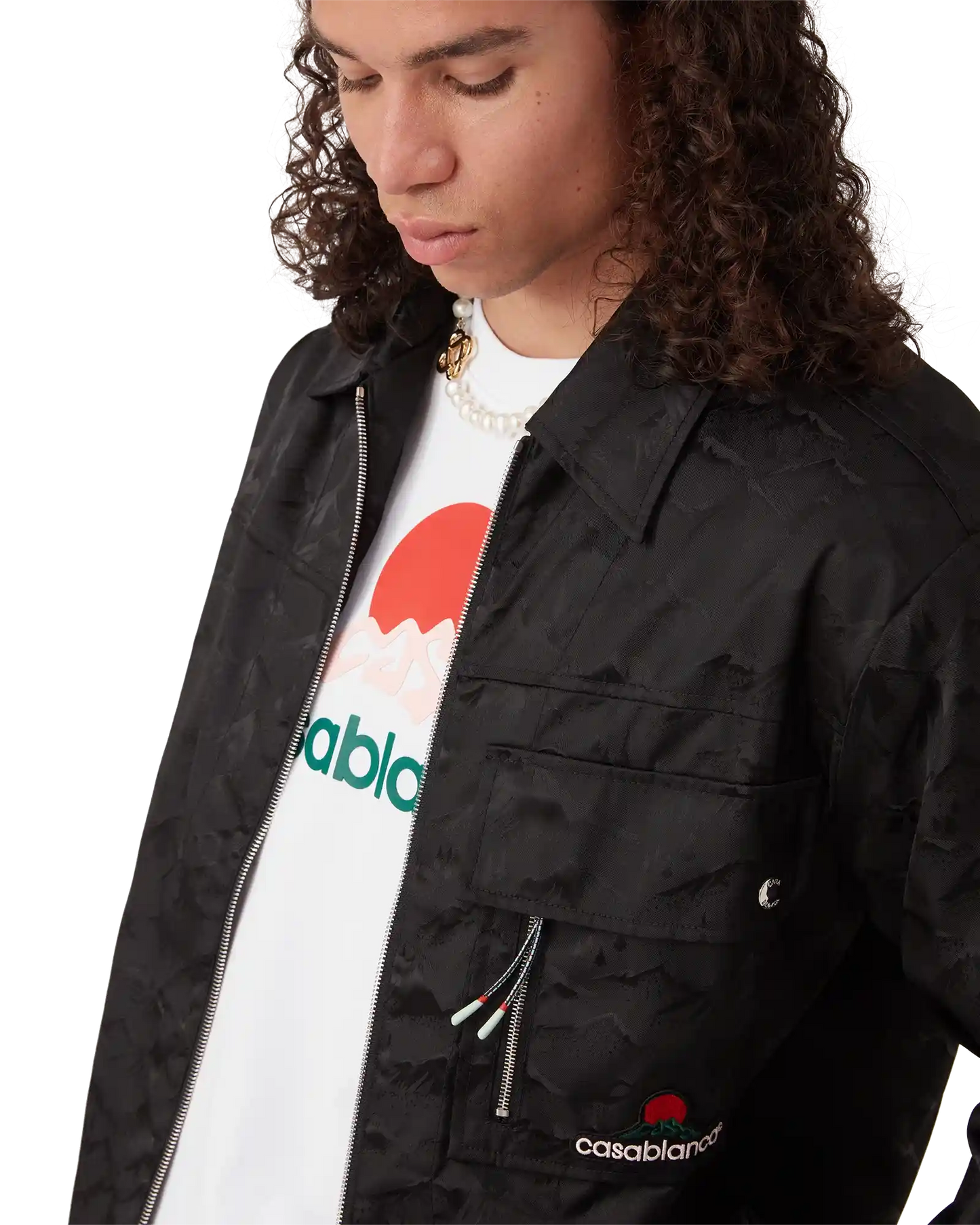 Nylon Mountain Short Sleeve Camo Zip Shirt | Casablanca Paris | Image 5