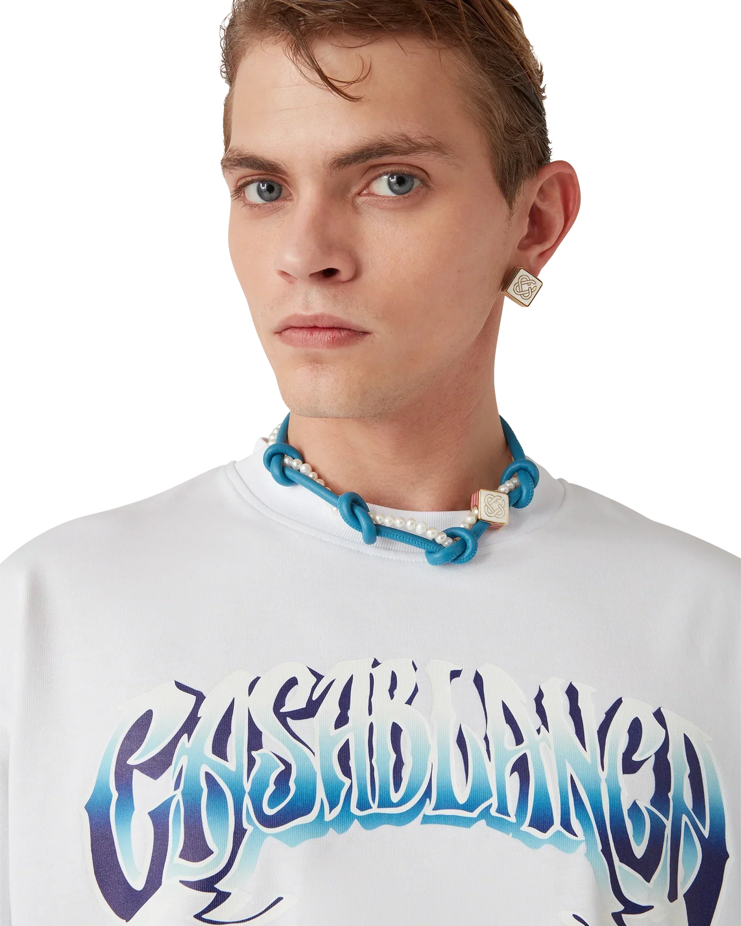 Blue Fade Long Sleeve T-Shirt | Casablanca Paris | Image 5