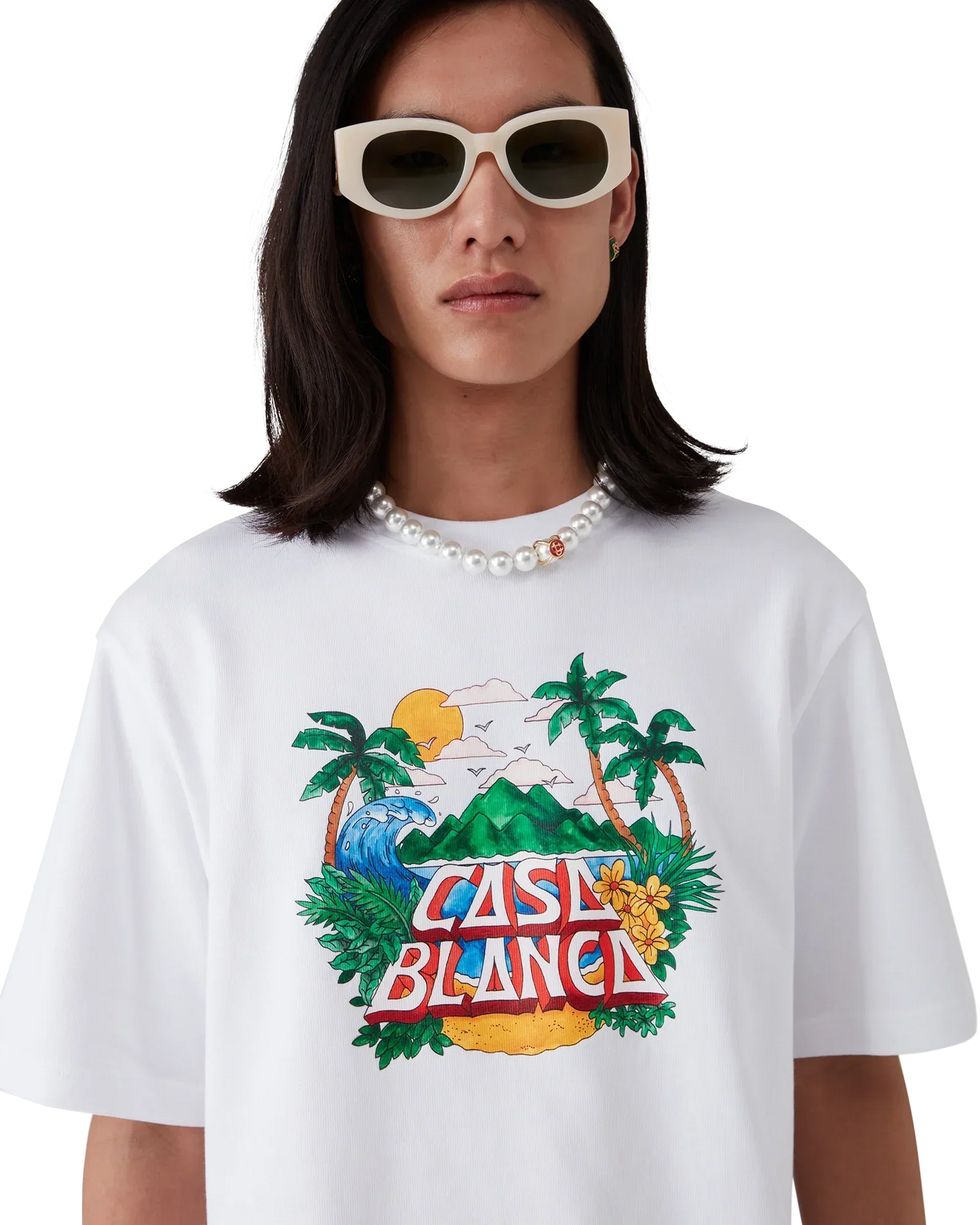 Casa Beach Wave Short Sleeve T-Shirt | Casablanca Paris | Image 5