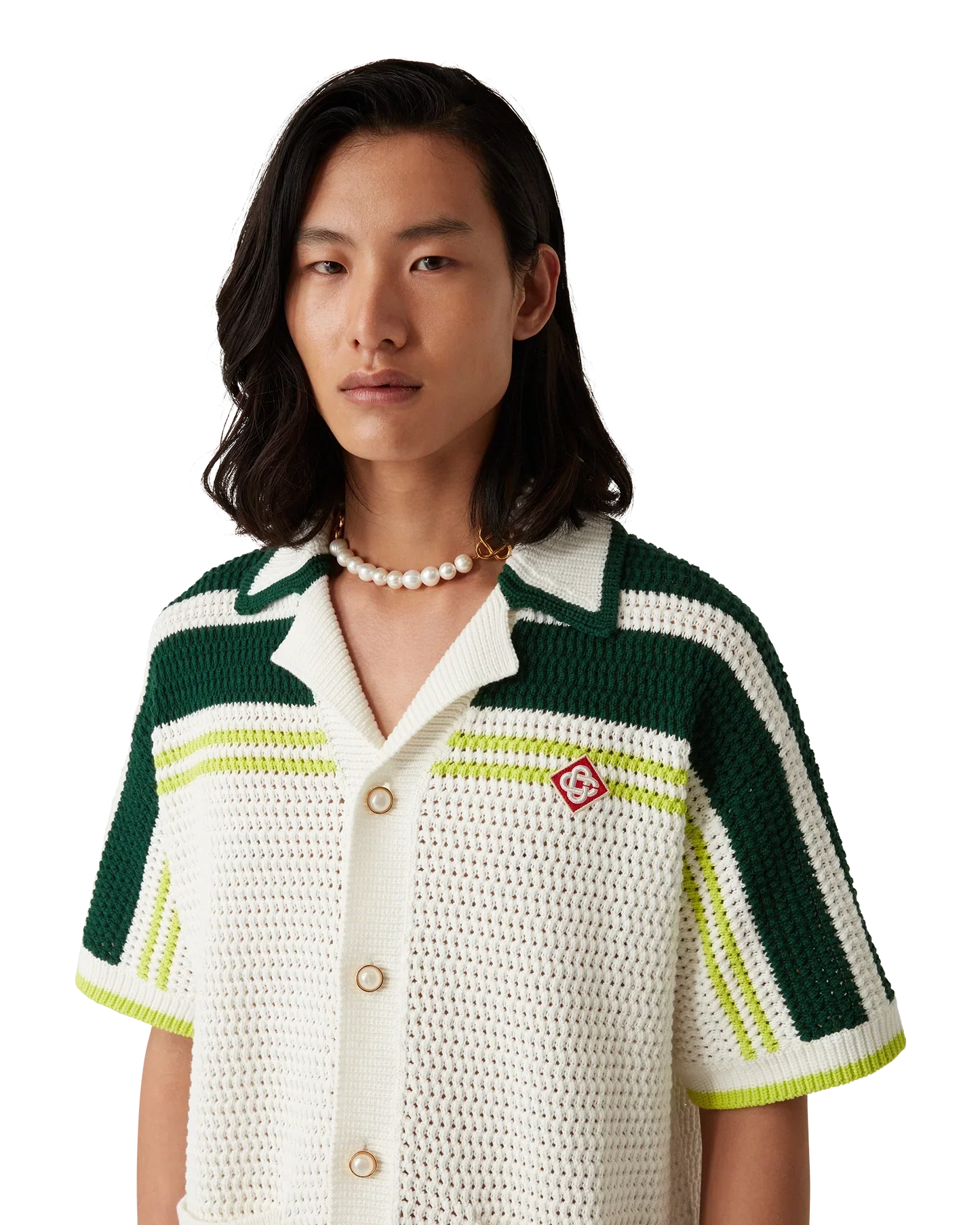 Tennis Short Sleeve Crochet Shirt | Casablanca Paris | Image 5
