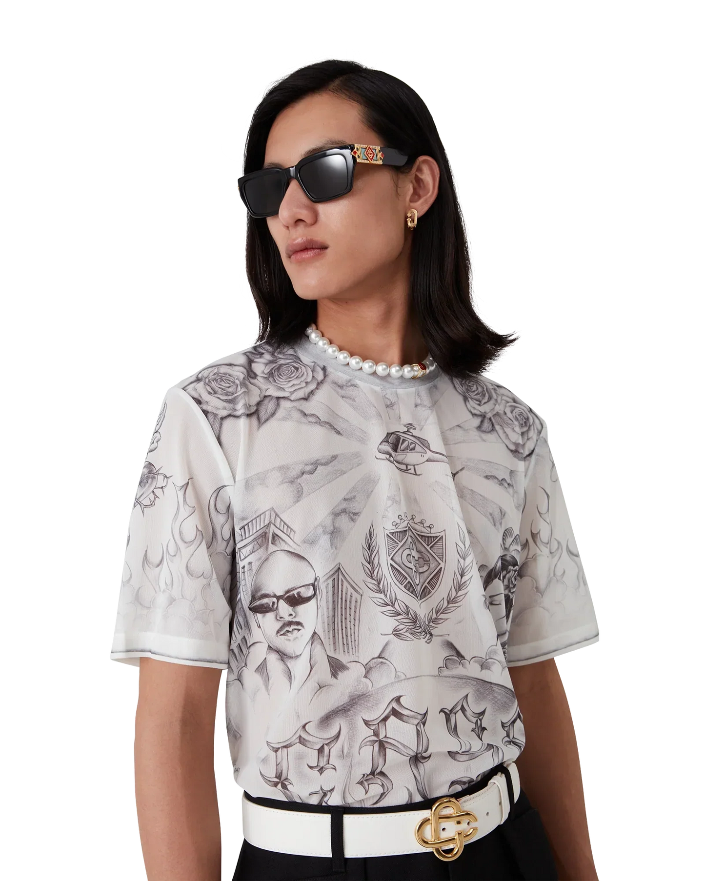 Tattoo Mesh Top | Casablanca Paris | Image 5