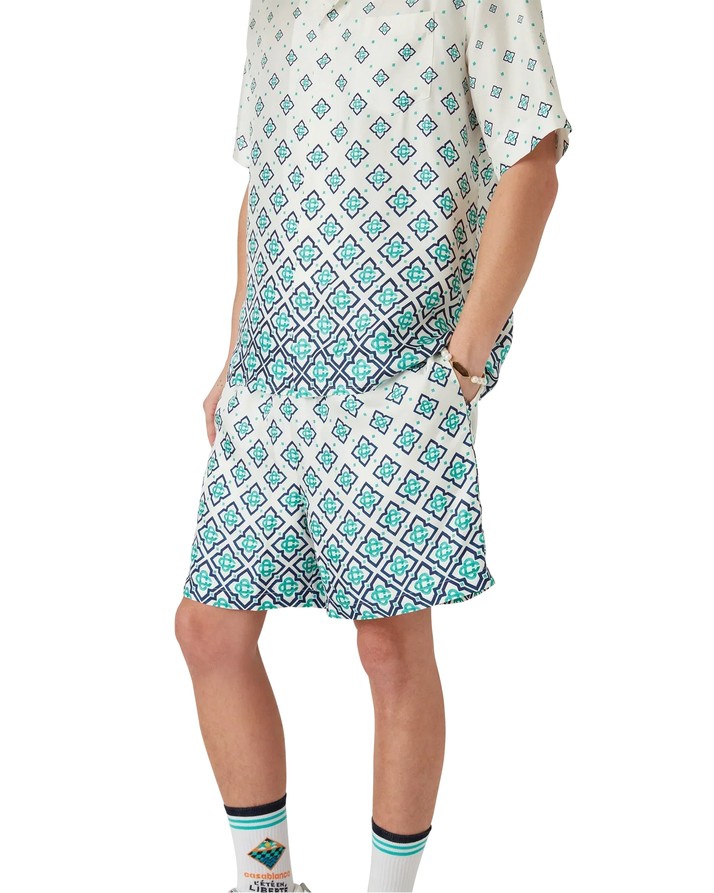 Gradient Monogram Silk Shorts | Casablanca Paris | Image 5