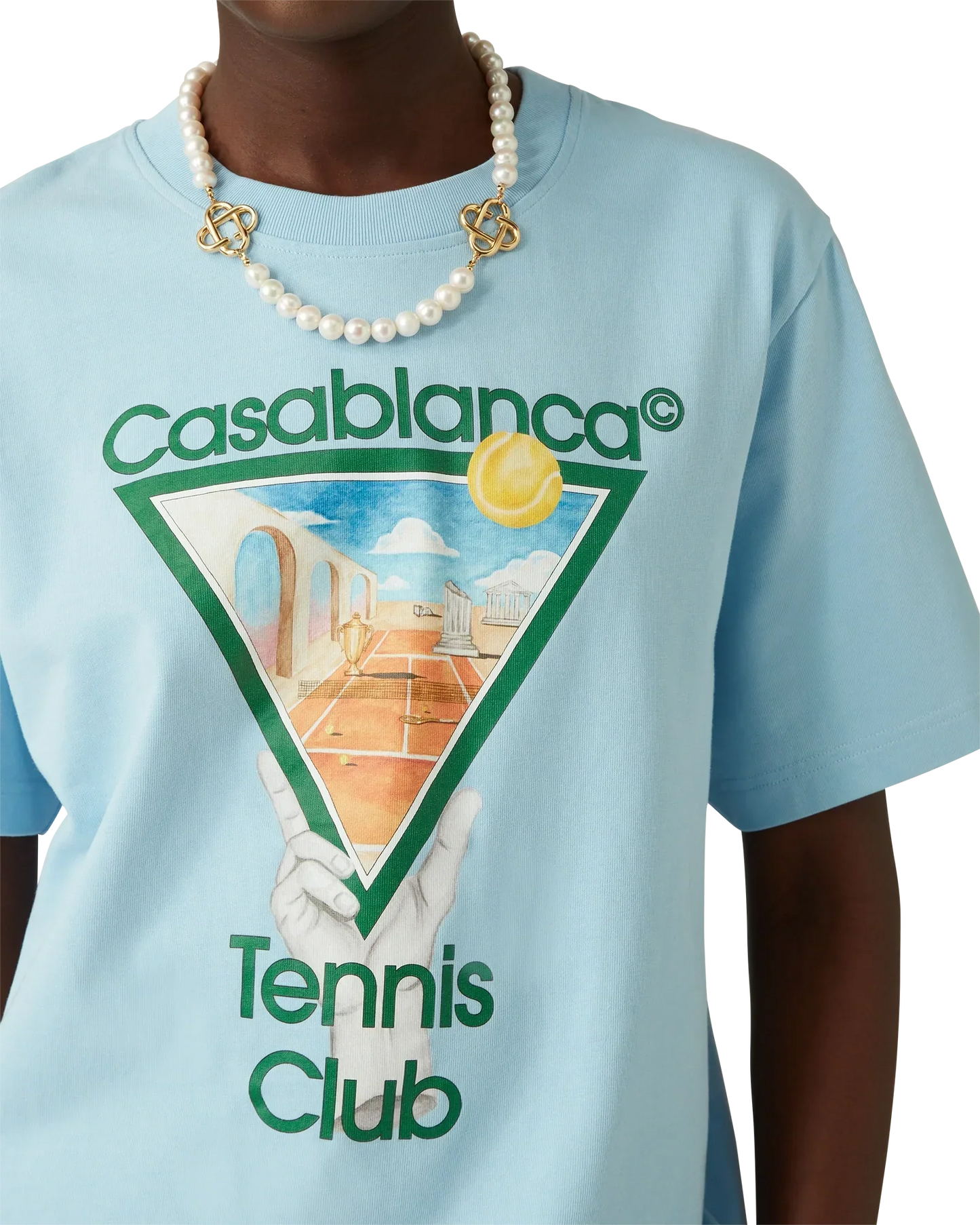Metaphysical Tennis Icon Short Sleeve T-Shirt | Casablanca Paris | Image 8