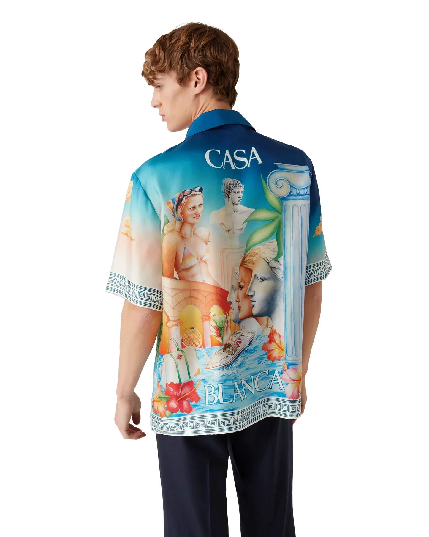 Le Plongeon Short Sleeve Silk Shirt | Casablanca Paris | Image 5