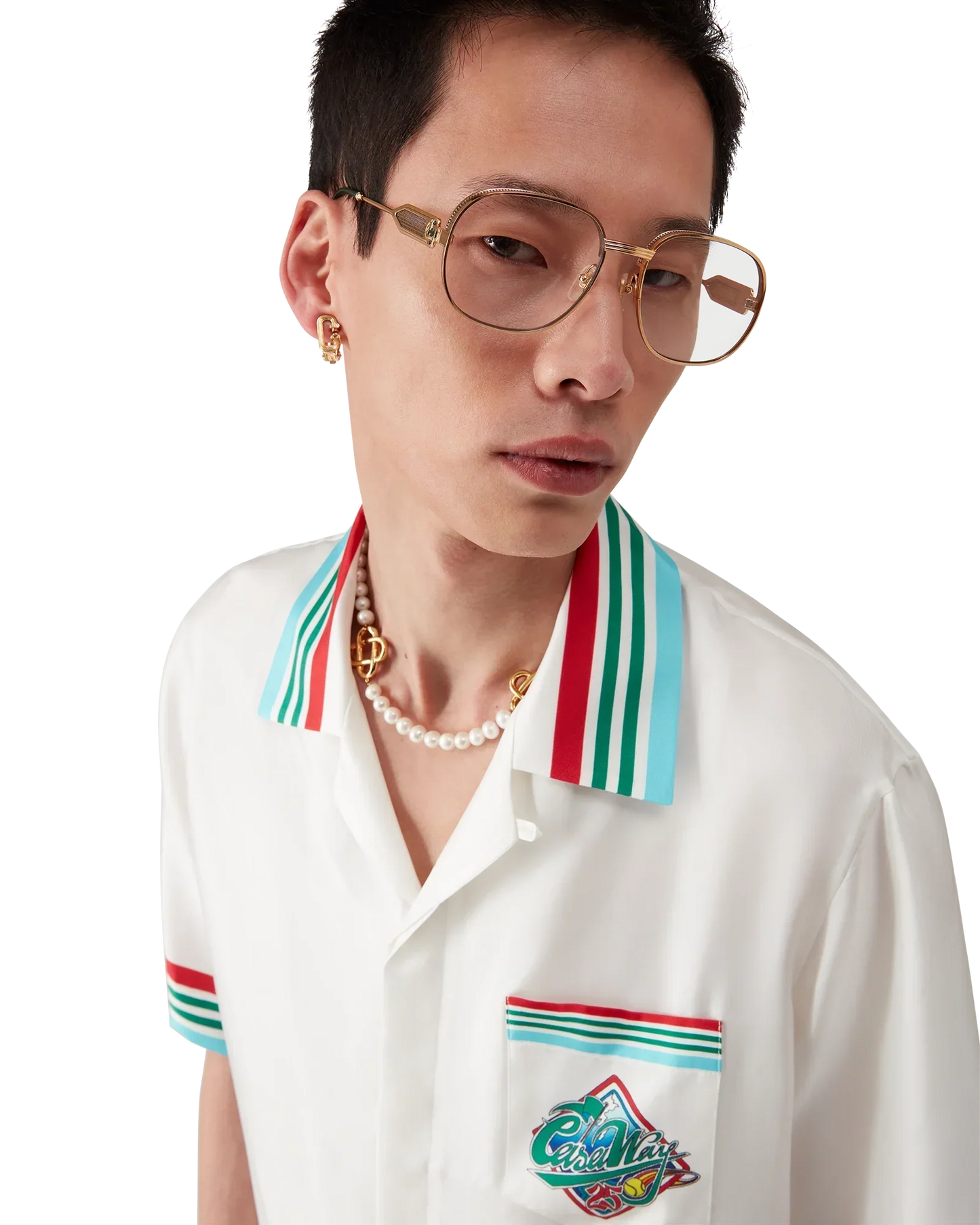Casa Way World Series Short Sleeve Silk Shirt | Casablanca Paris | Image 9