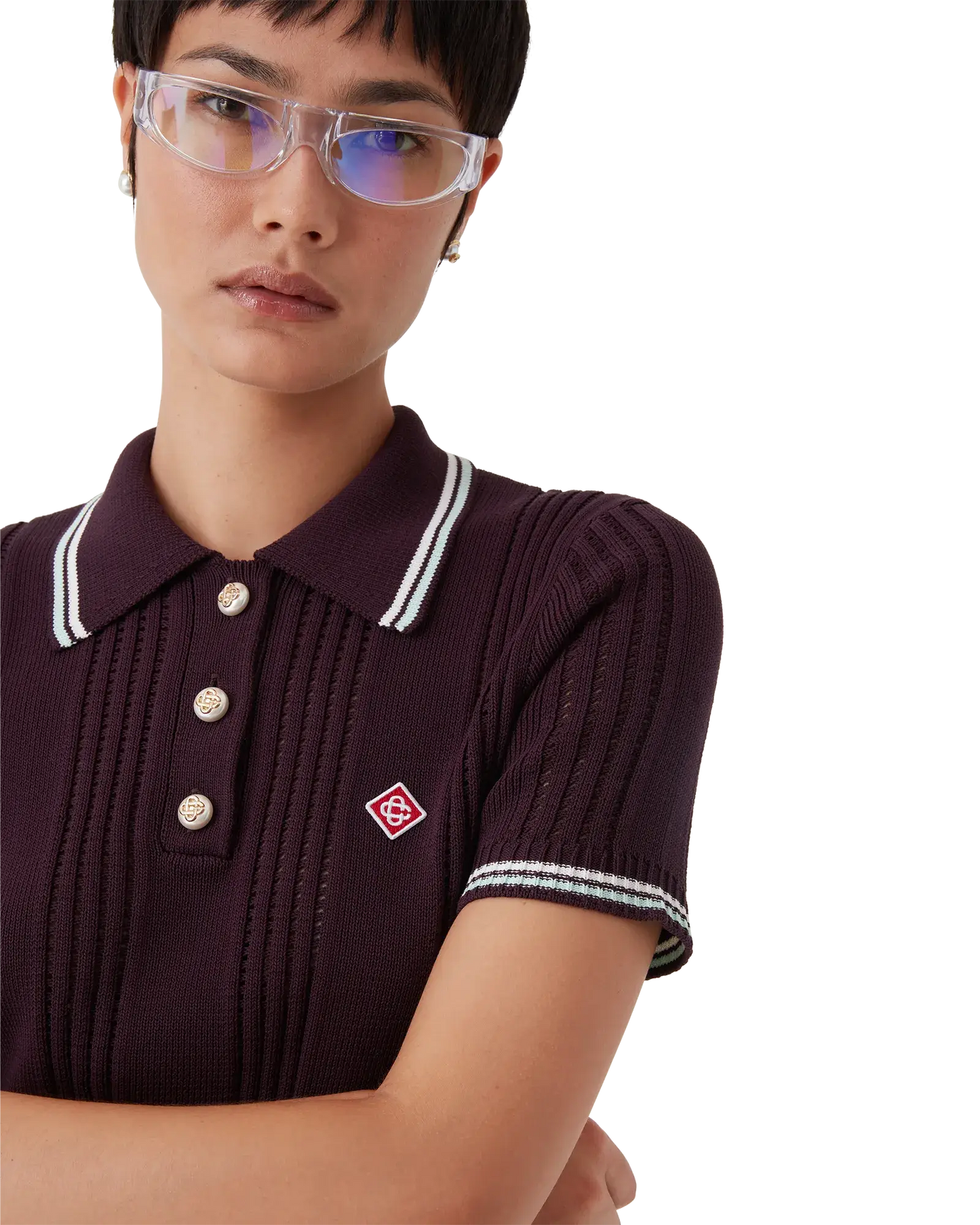 Cotton Knit Short Sleeve Polo | Casablanca Paris | Image 5