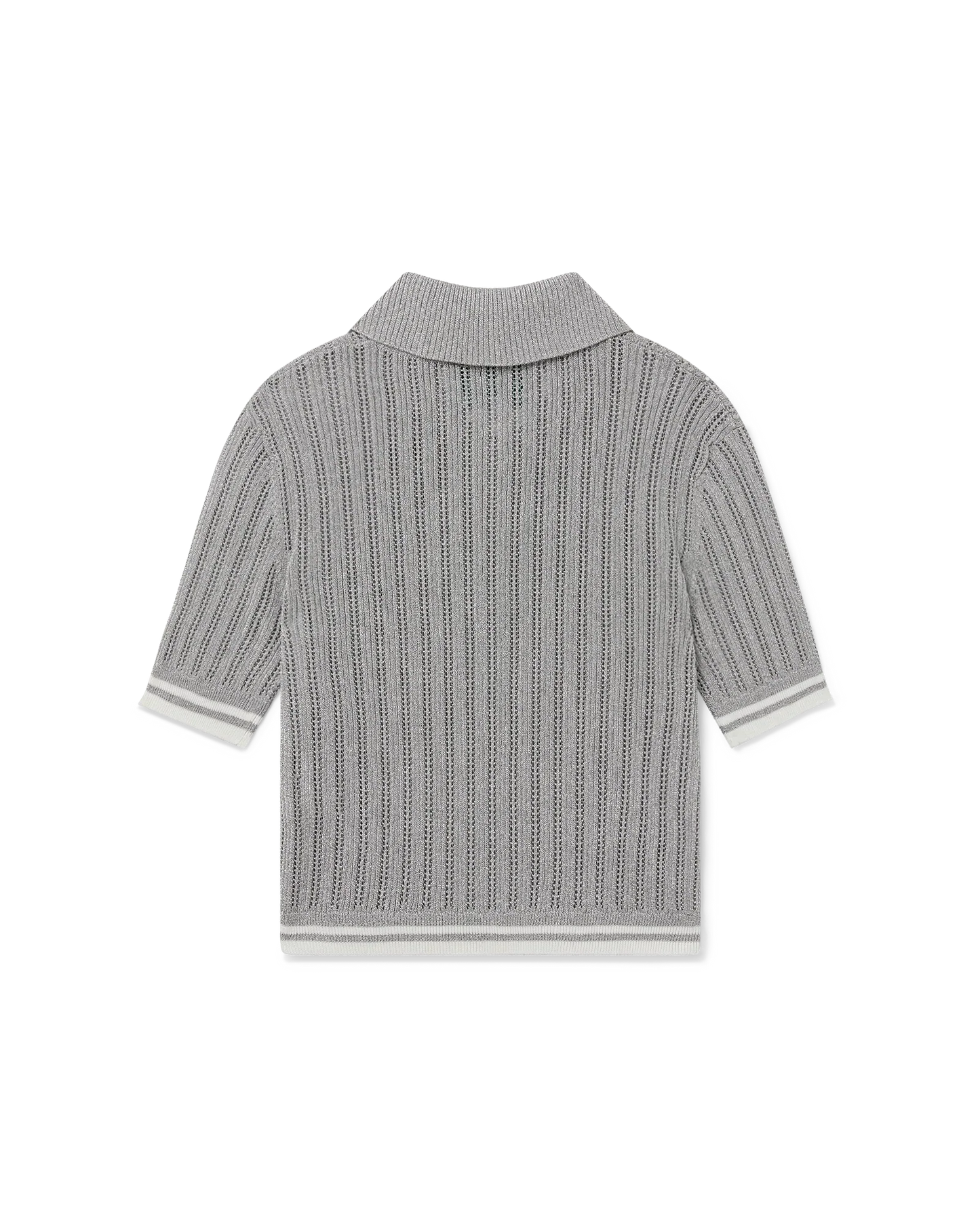 Silver Short Sleeve Polo Shirt | Casablanca Paris | Image 6