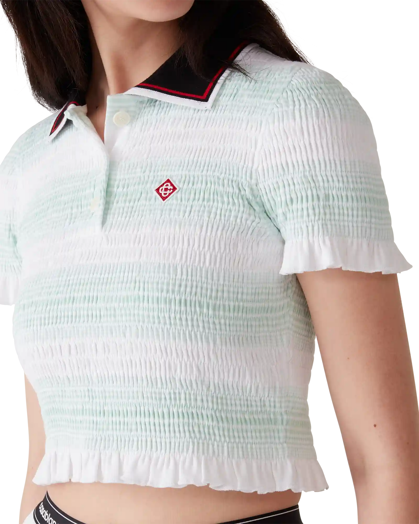 Stripe Shirred Polo Shirt | Casablanca Paris | Image 5