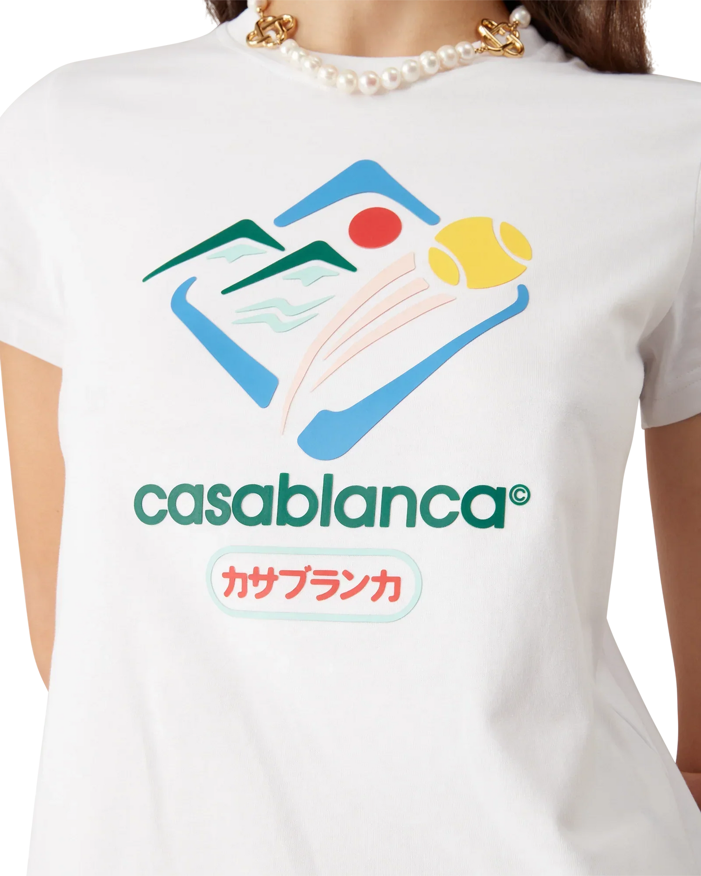 Montagne Sportif Cropped Short Sleeve T-Shirt | Casablanca Paris | Image 5