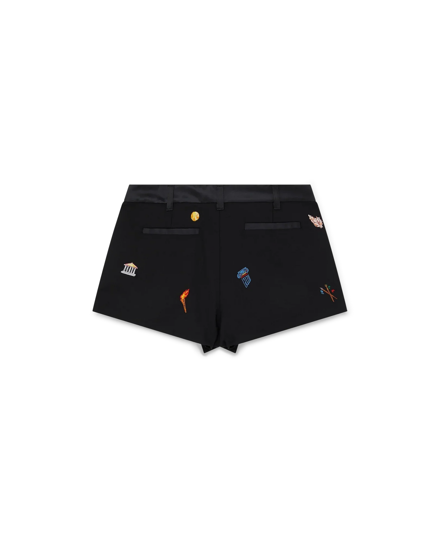 Embroidered Motif Wool Tailored Shorts | Casablanca Paris | Image 2