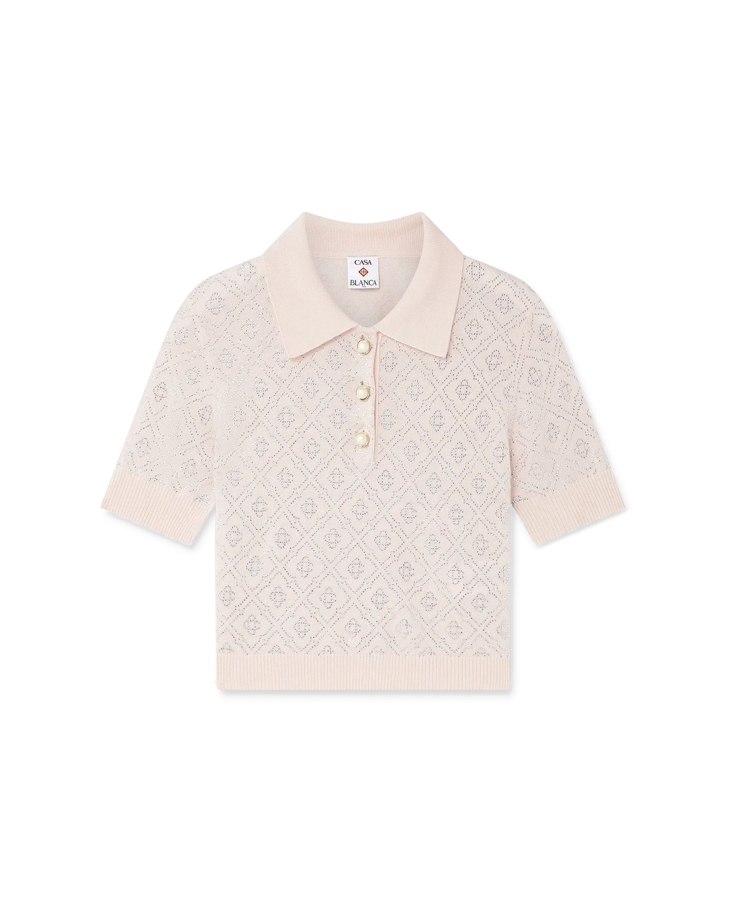 Crystal Monogram Knit Polo Shirt | Casablanca Paris | Image 1
