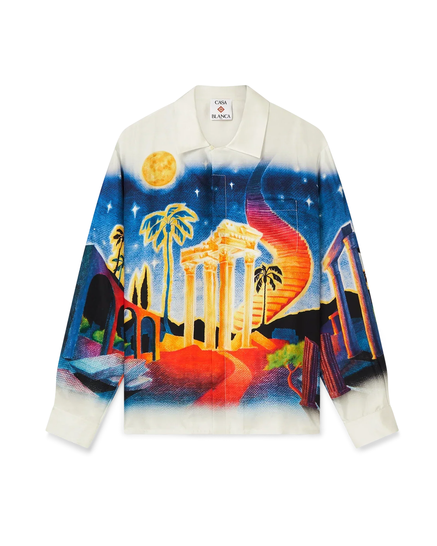 Midnight Acropolis Long Sleeve Silk Shirt | Casablanca Paris | Image 1