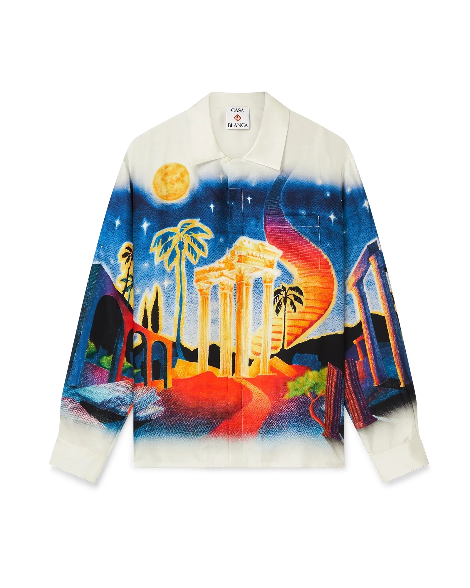Midnight Acropolis Long Sleeve Silk Shirt | Casablanca Paris | Image 1
