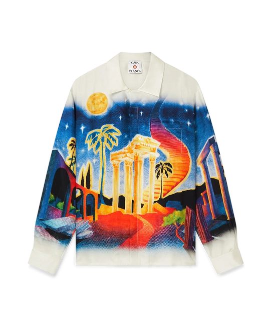 Midnight Acropolis Long Sleeve Silk Shirt | Casablanca Paris | Image 1