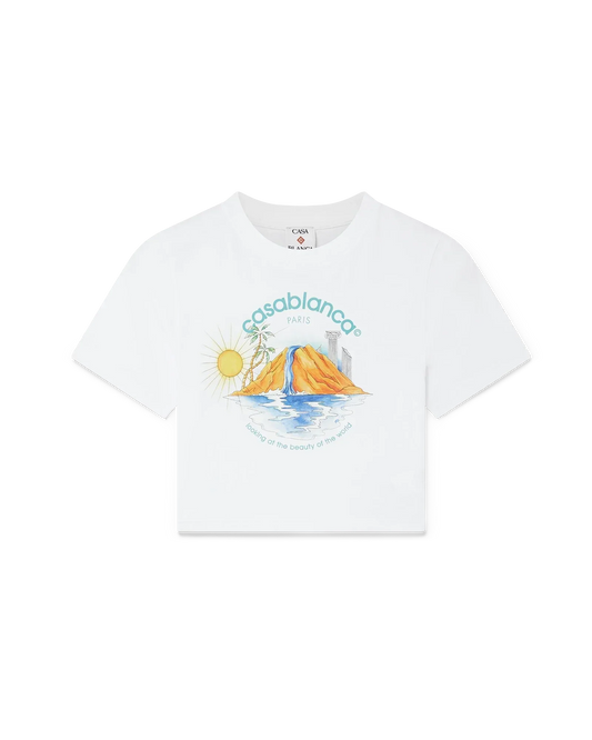 Oasis Cropped Short Sleeve T-Shirt | Casablanca Paris | Image 1