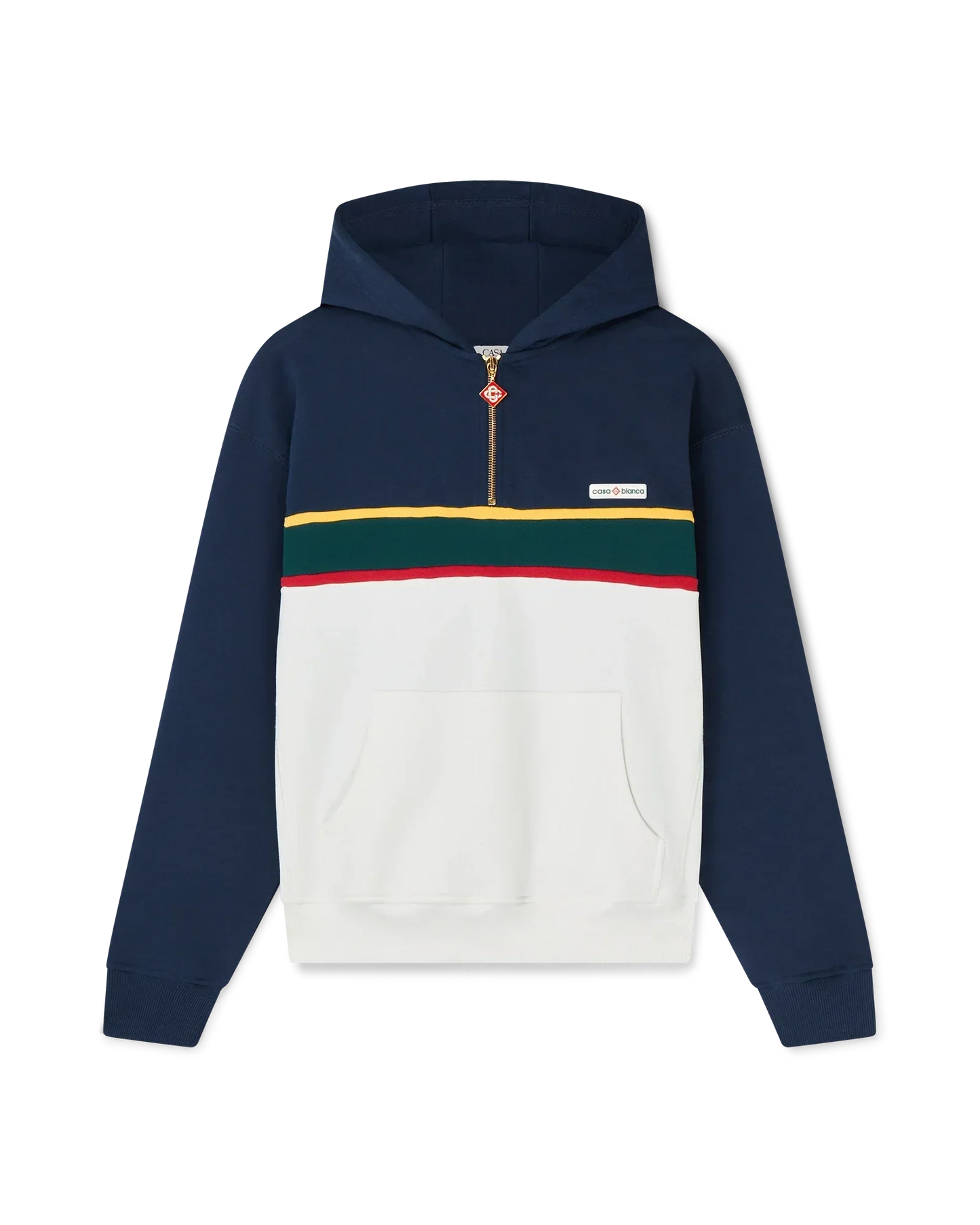 Colourblock Quarter Zip Hooded Sweatshirt | Casablanca Paris | Image 1