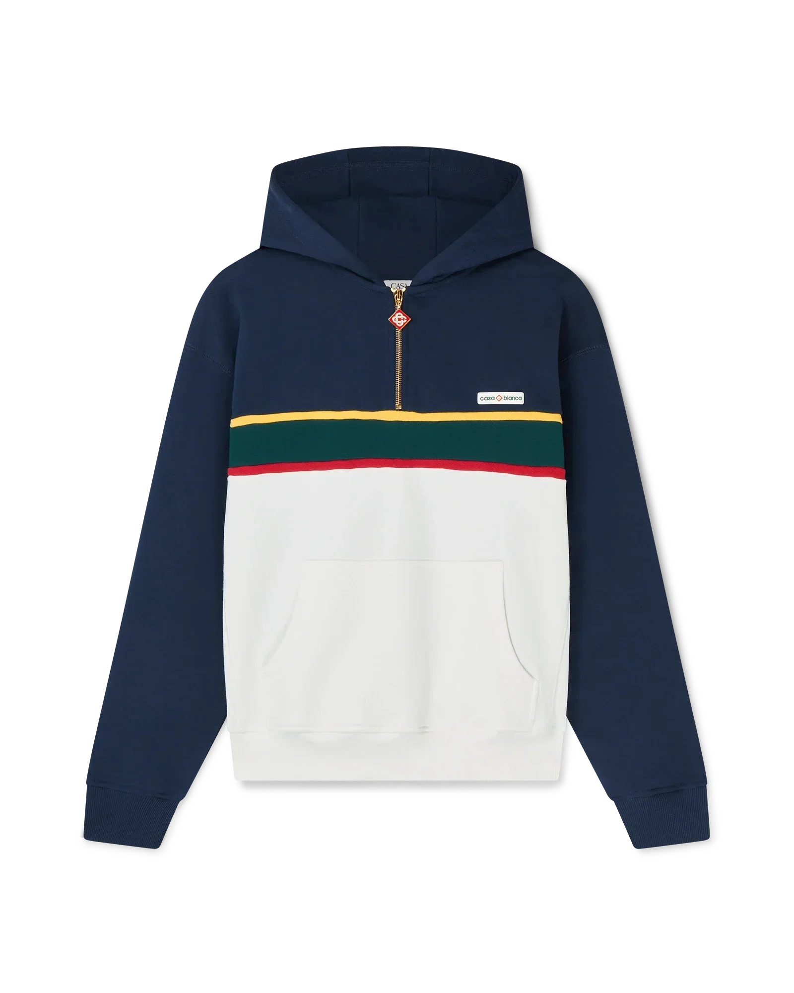 Colourblock Quarter Zip Hooded Sweatshirt | Casablanca Paris | Image 1