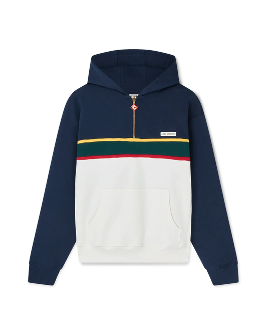 Colourblock Quarter Zip Hooded Sweatshirt | Casablanca Paris | Image 1