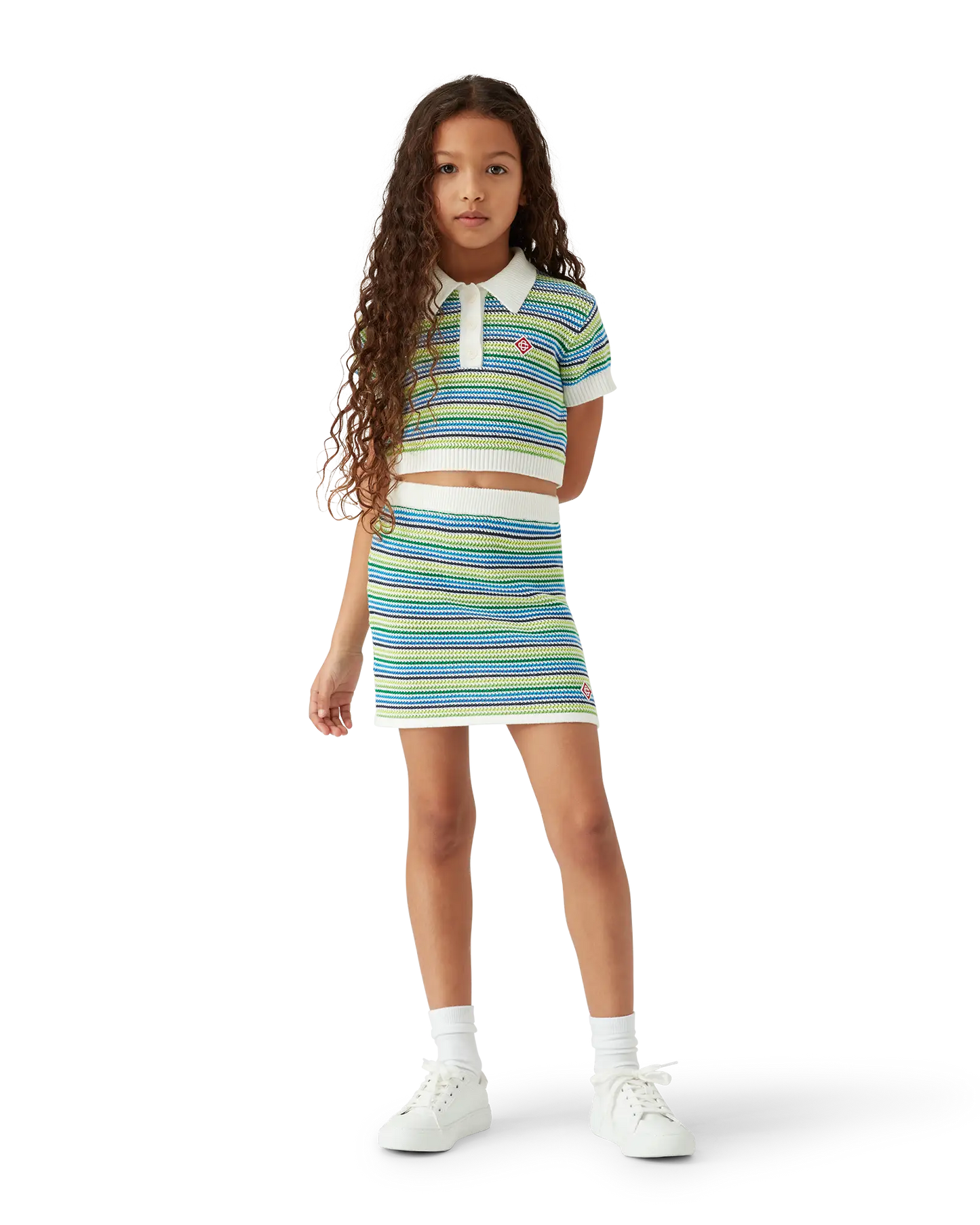 Children's Stripe Short Sleeve Crochet Top | Casablanca Paris | Image 2