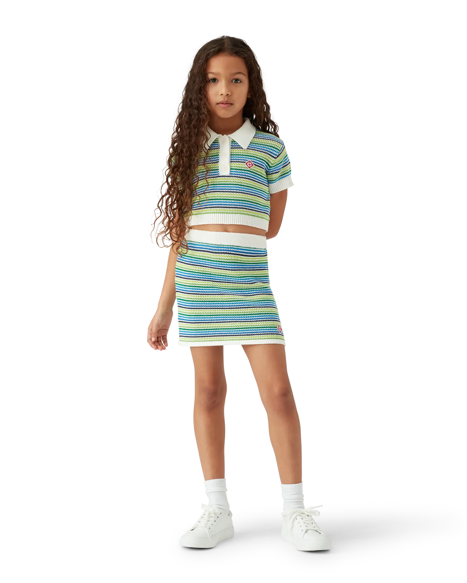Children's Stripe Short Sleeve Crochet Top | Casablanca Paris | Image 2