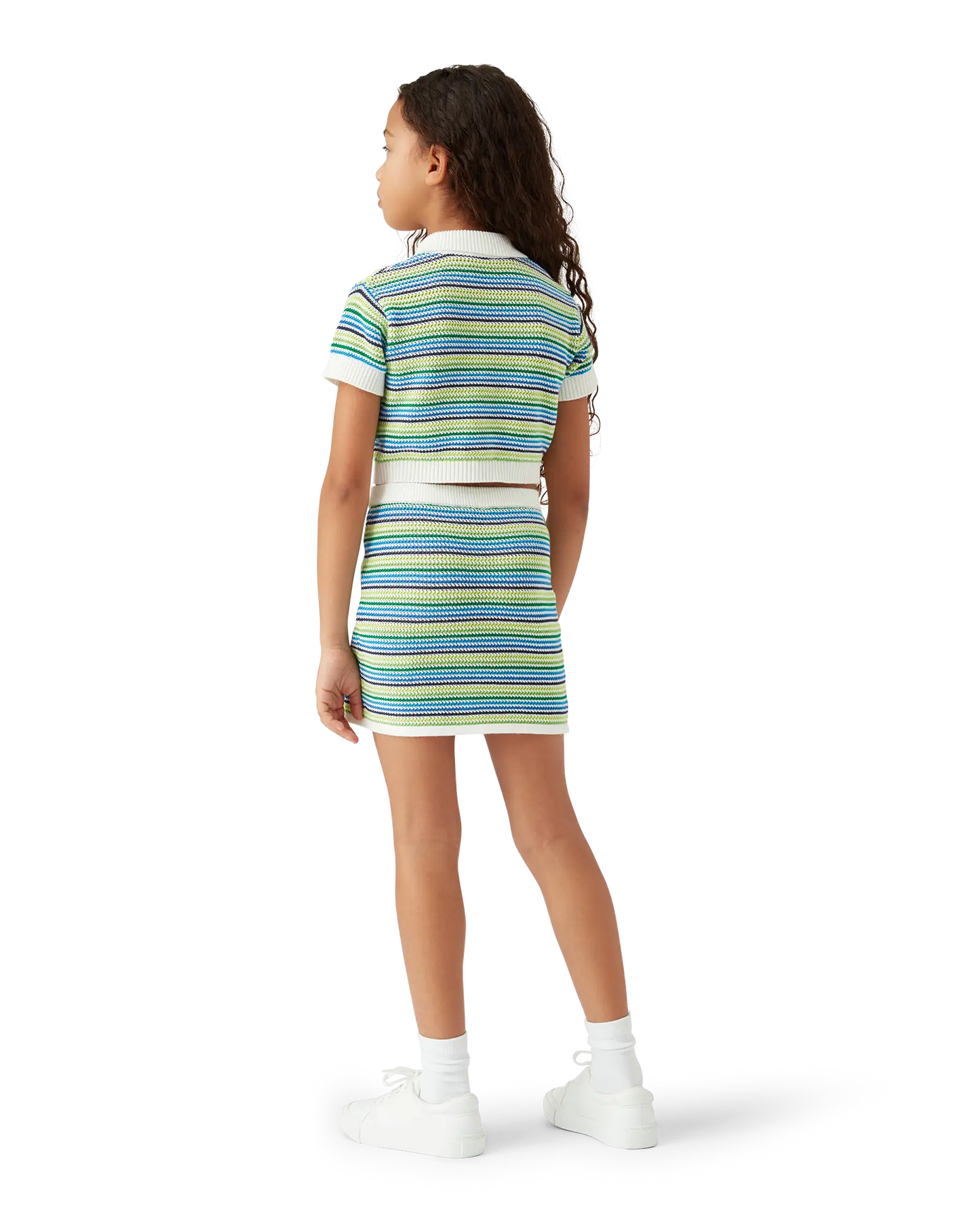Children's Stripe Short Sleeve Crochet Top | Casablanca Paris | Image 3