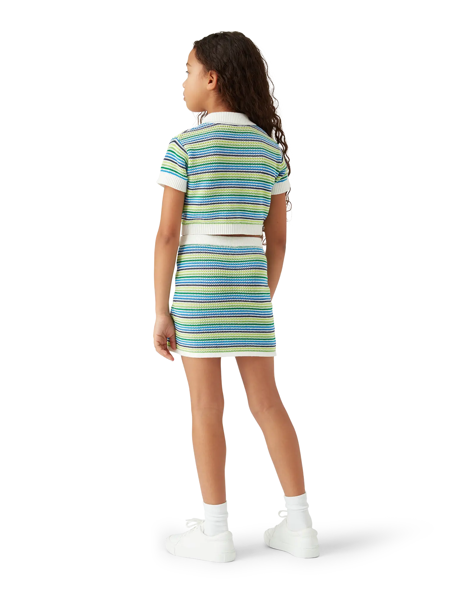 Children's Stripe Short Sleeve Crochet Top | Casablanca Paris | Image 3