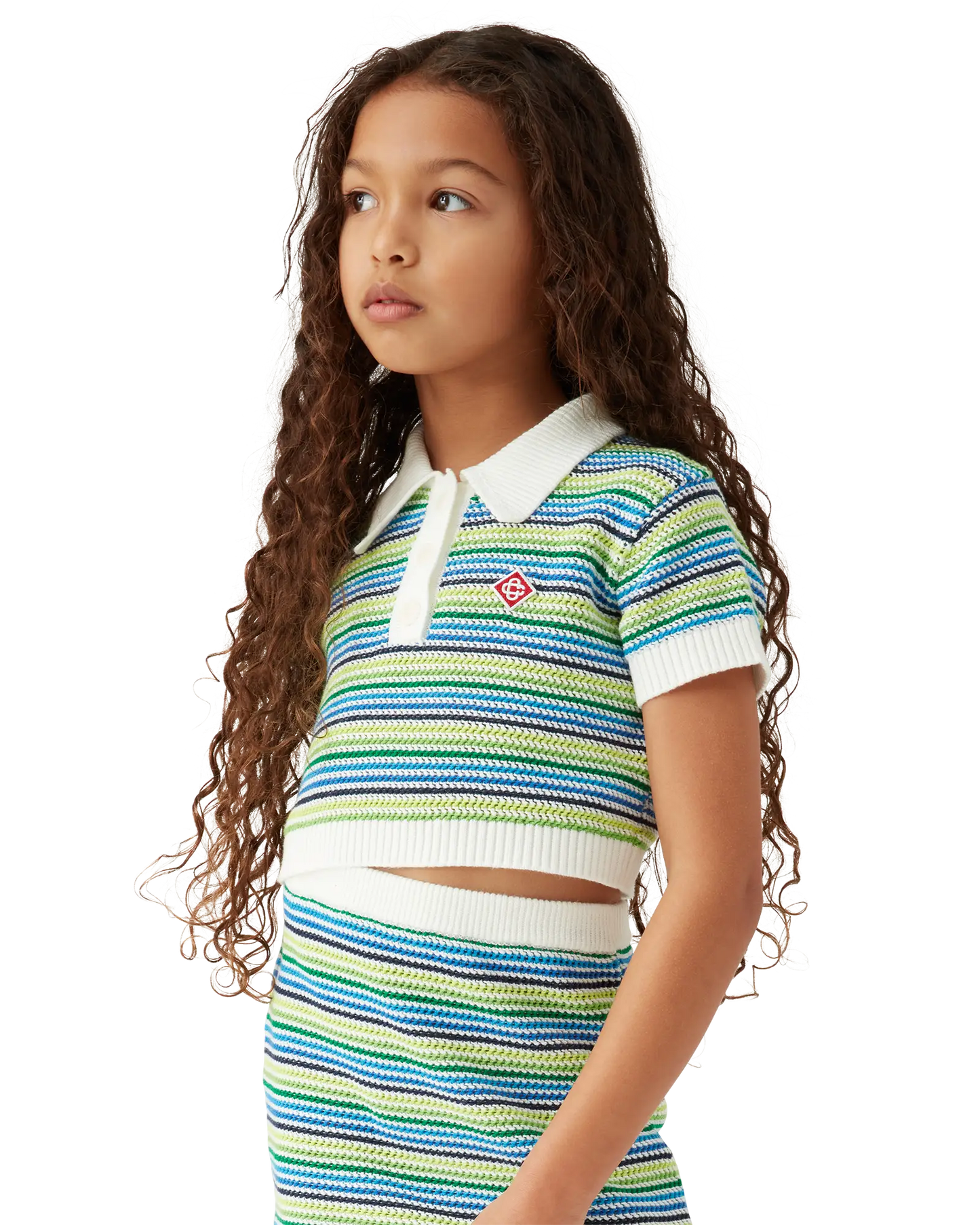Children's Stripe Short Sleeve Crochet Top | Casablanca Paris | Image 4