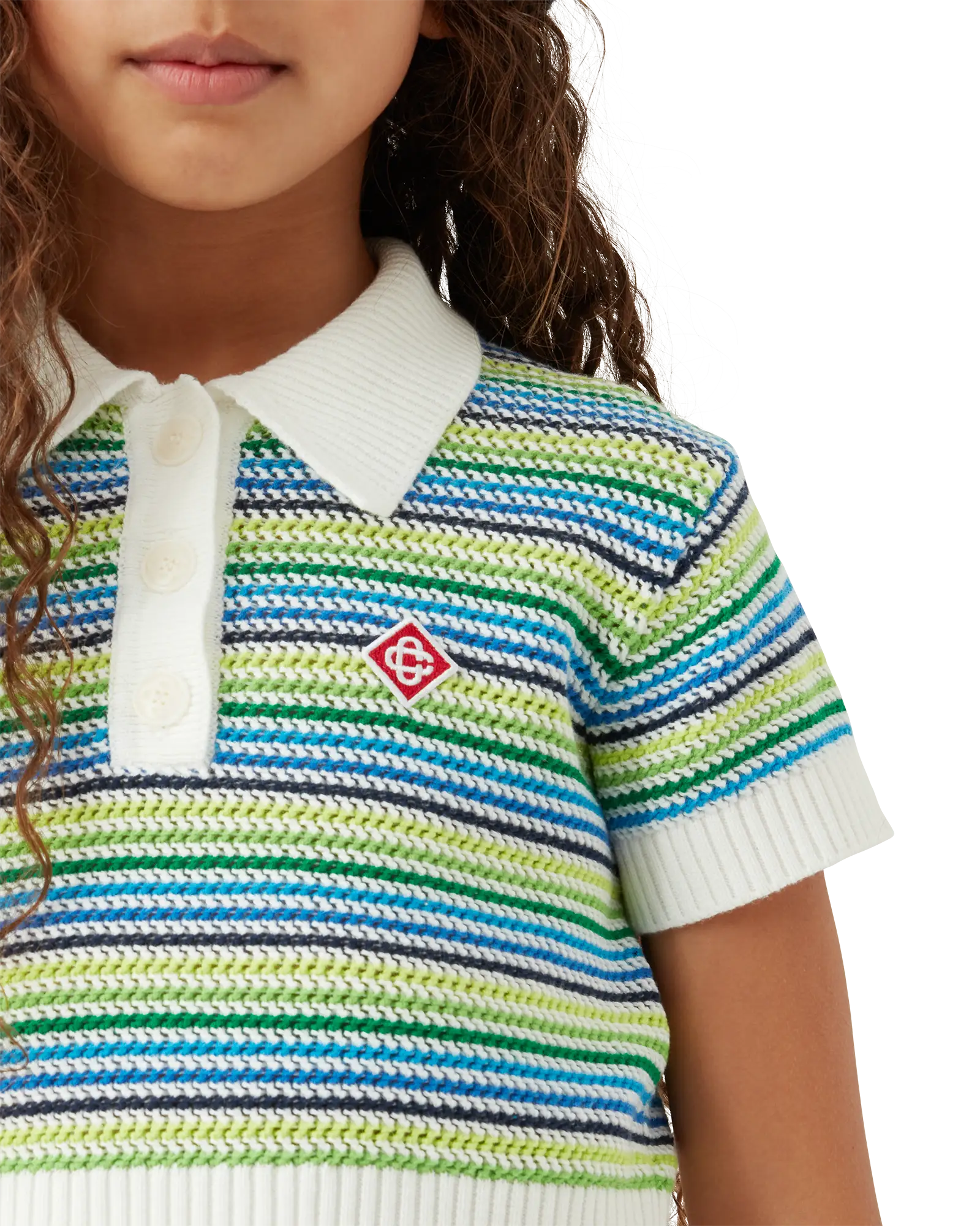 Children's Stripe Short Sleeve Crochet Top | Casablanca Paris | Image 5