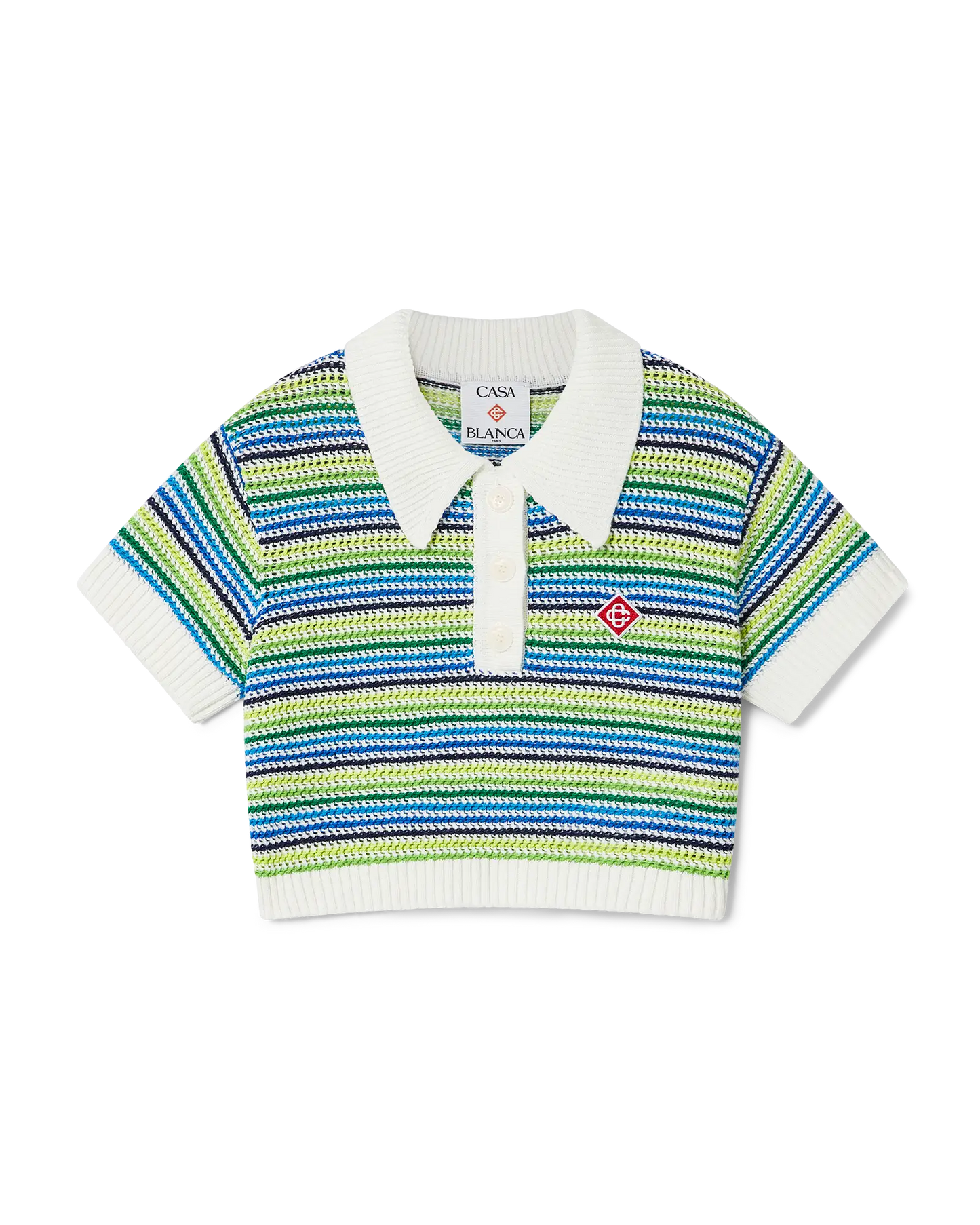 Children's Stripe Short Sleeve Crochet Top | Casablanca Paris | Image 1