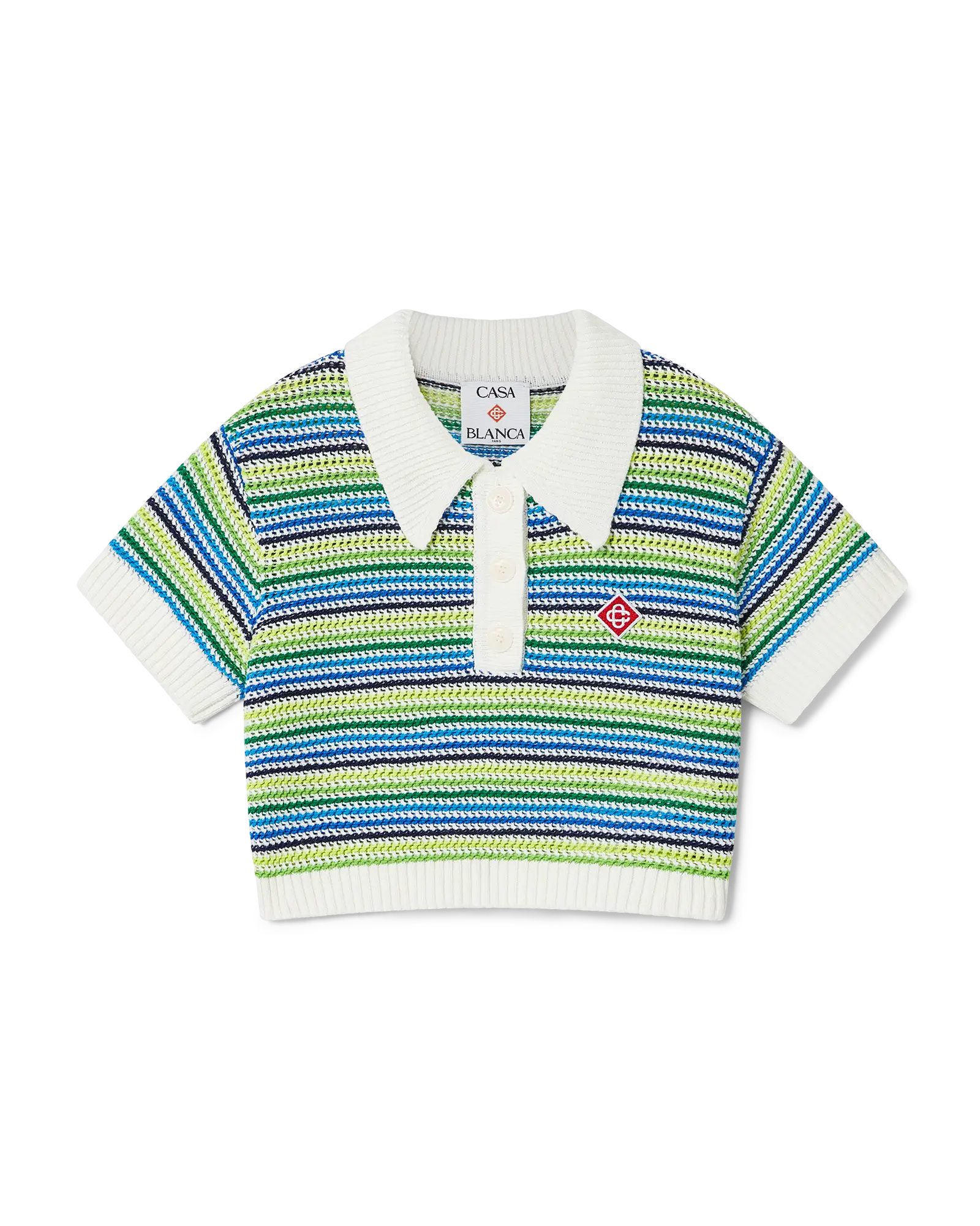 Children's Stripe Short Sleeve Crochet Top | Casablanca Paris | Image 1