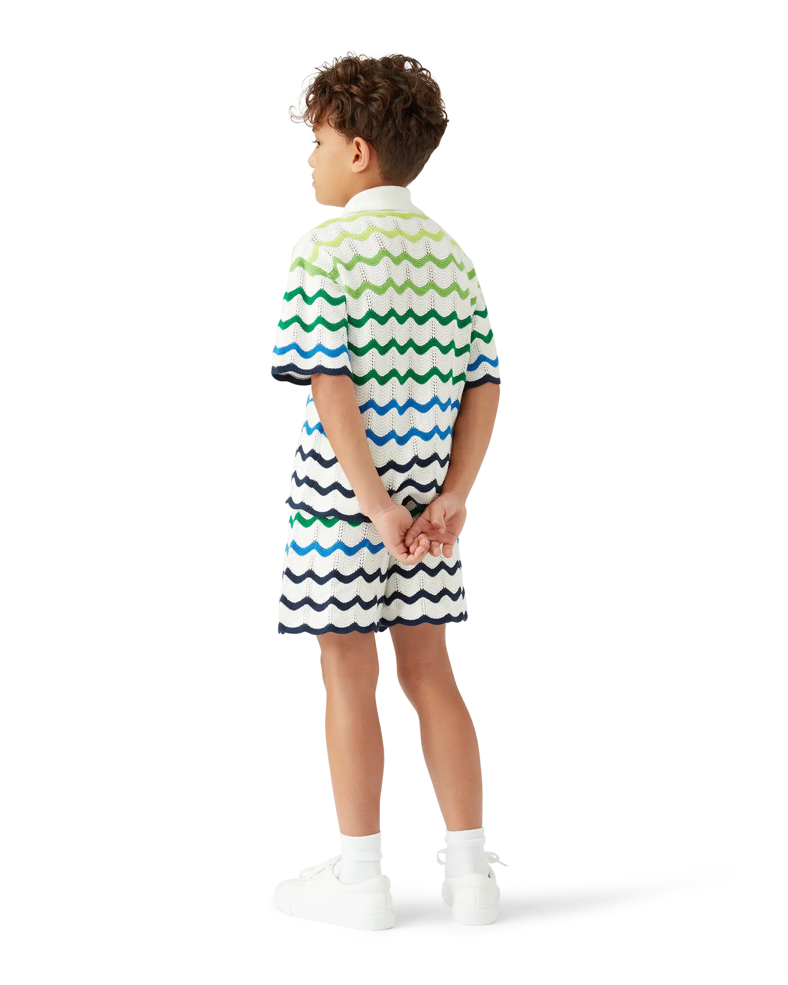 Children's Gradient Wave Short Sleeve Knit Shirt | Casablanca Paris | Image 3