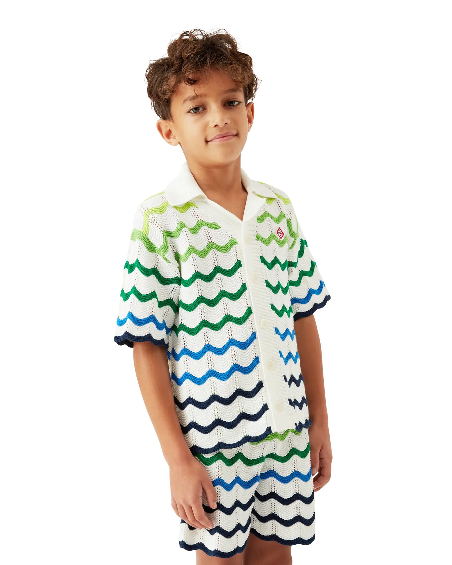 Children's Gradient Wave Short Sleeve Knit Shirt | Casablanca Paris | Image 4