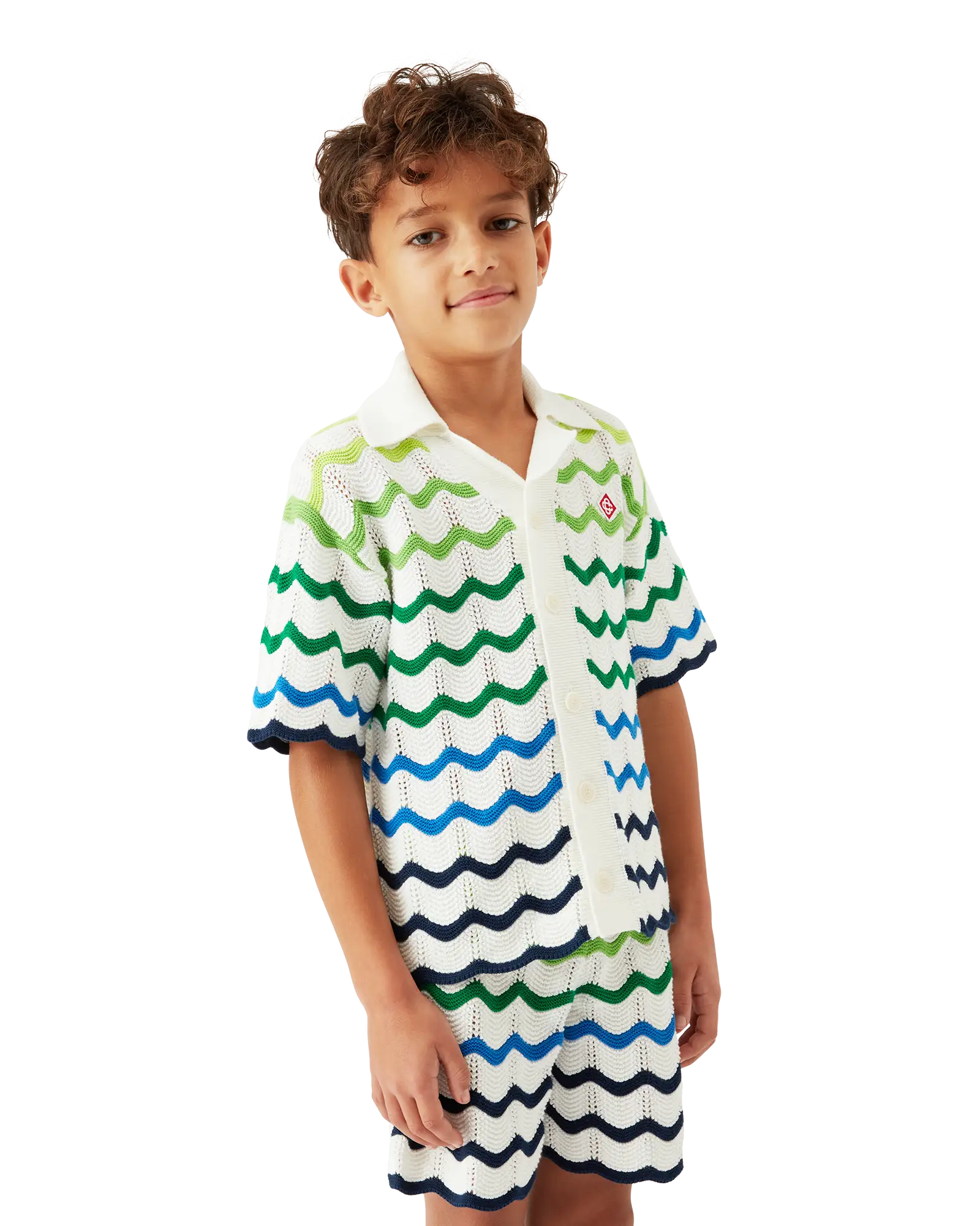 Children's Gradient Wave Short Sleeve Knit Shirt | Casablanca Paris | Image 4