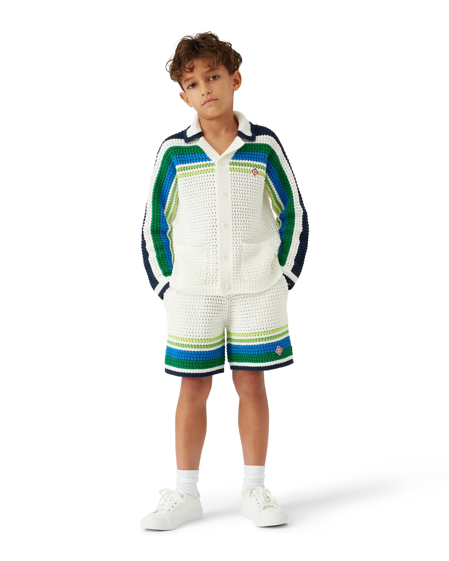 Children's Tennis Stripe Long Sleeve Knit Shirt | Casablanca Paris | Image 2