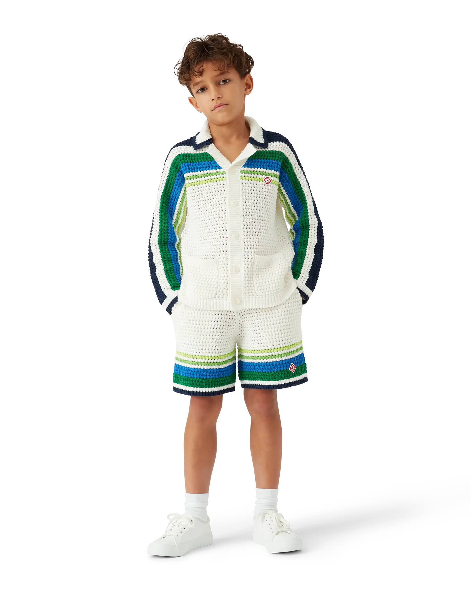 Children's Tennis Stripe Long Sleeve Knit Shirt | Casablanca Paris | Image 2