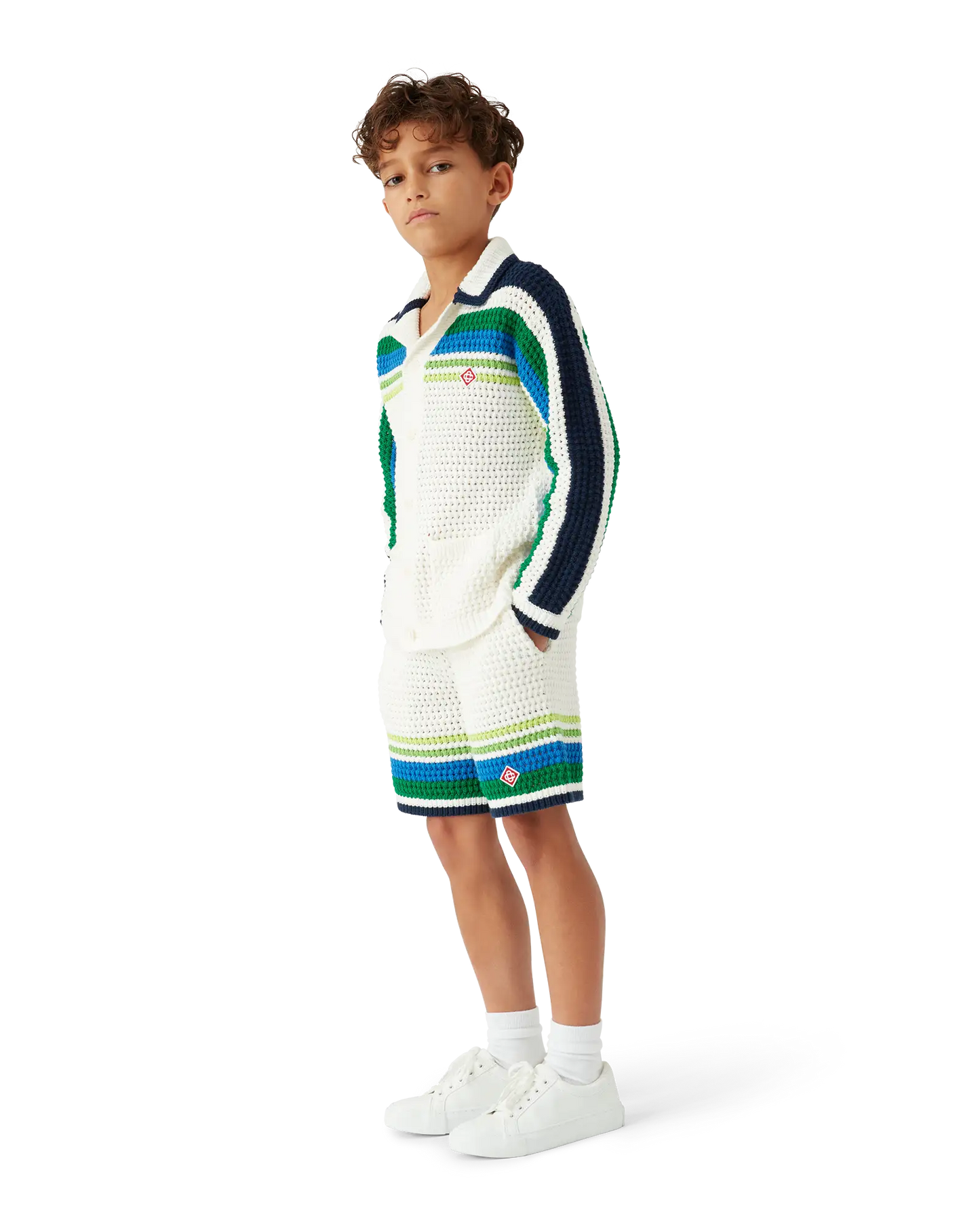 Children's Tennis Stripe Long Sleeve Knit Shirt | Casablanca Paris | Image 3