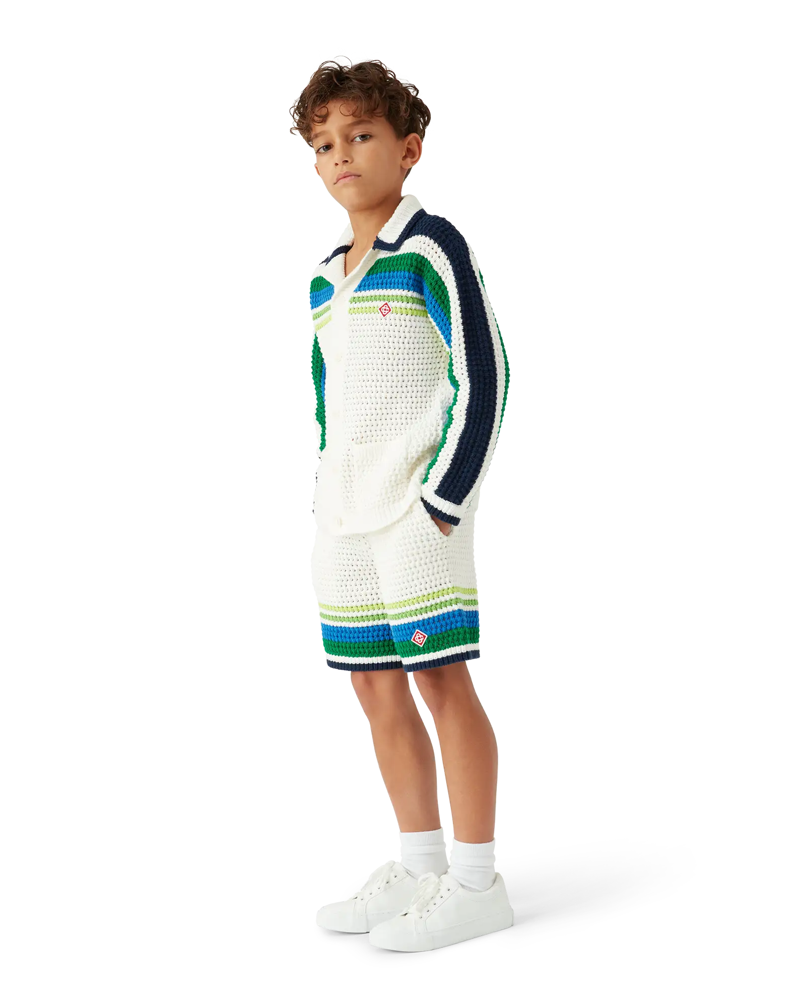 Children's Tennis Stripe Long Sleeve Knit Shirt | Casablanca Paris | Image 3