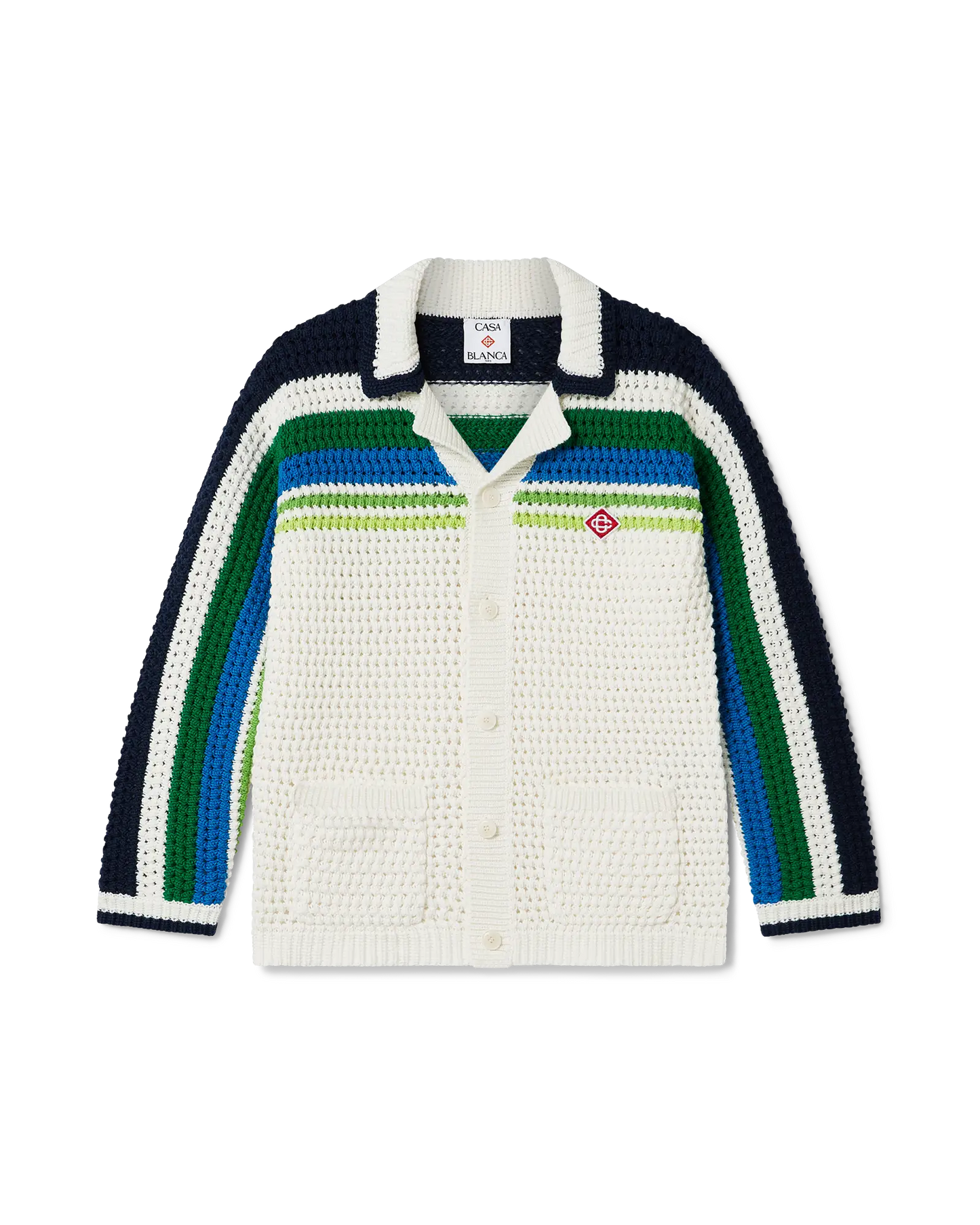 Children's Tennis Stripe Long Sleeve Knit Shirt | Casablanca Paris | Image 1