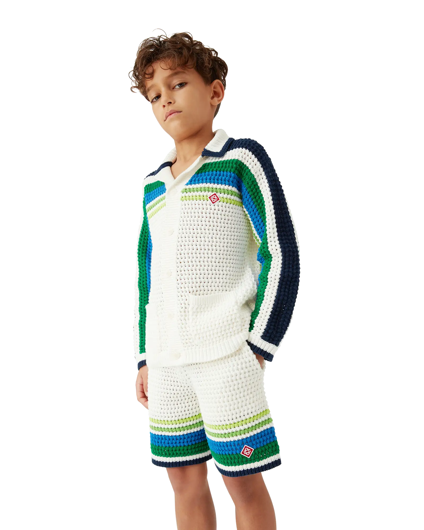 Children's Tennis Stripe Knit Shorts | Casablanca Paris | Image 4